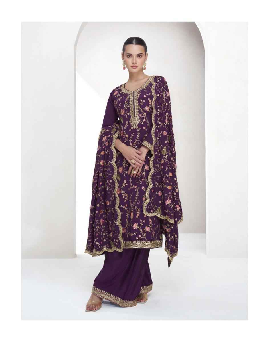 Aashirwad Creation Shreya Readymade Chinon Silk Dress (4 pcs Catalogue)