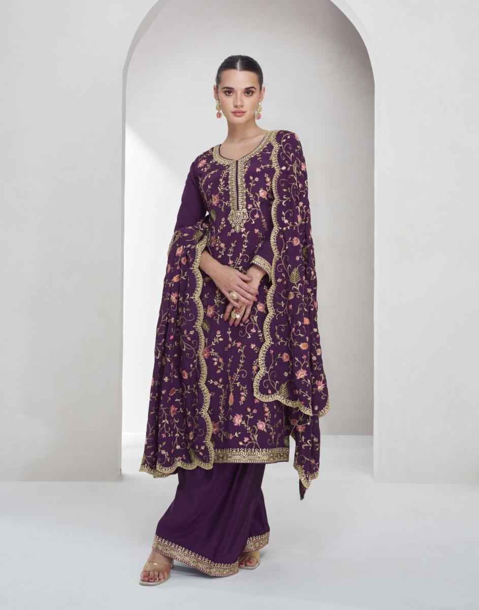 Aashirwad Creation Shreya Readymade Chinon Silk Dress (4 pcs Catalogue)