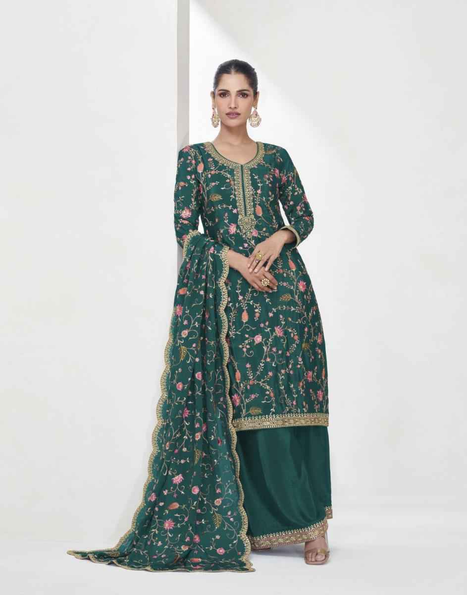 Aashirwad Creation Shreya Readymade Chinon Silk Dress (4 pcs Catalogue)