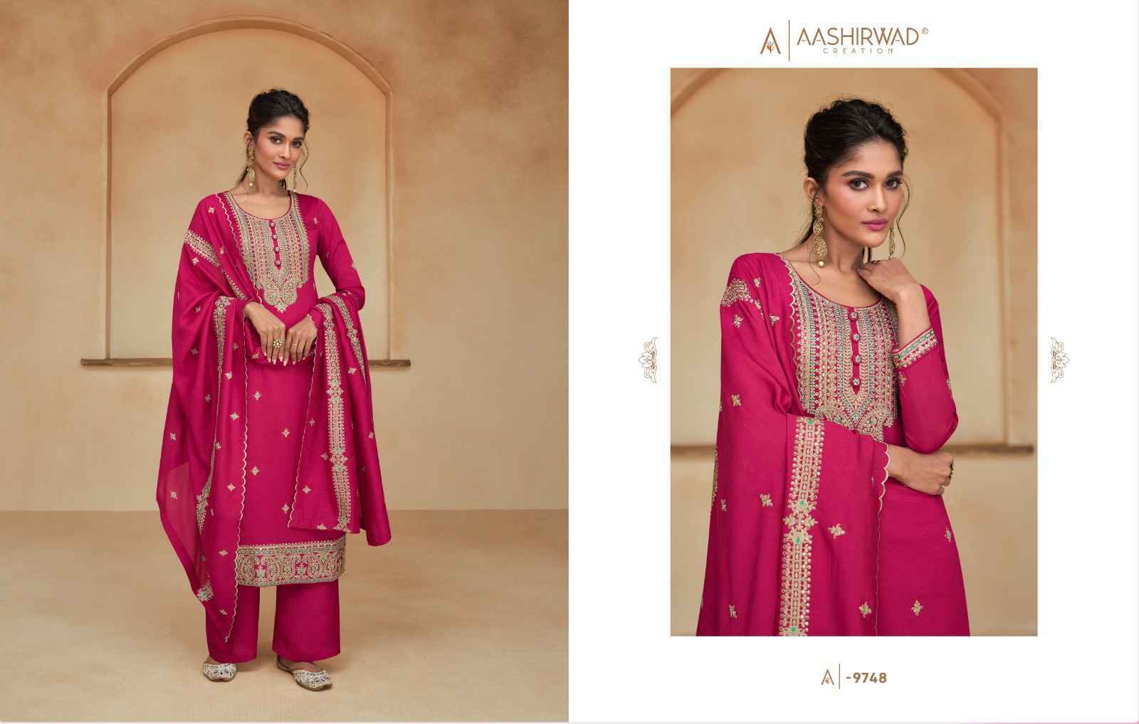 Aashirwad Creation Ziana Readymade Silk Dress (5 pcs Catalogue)