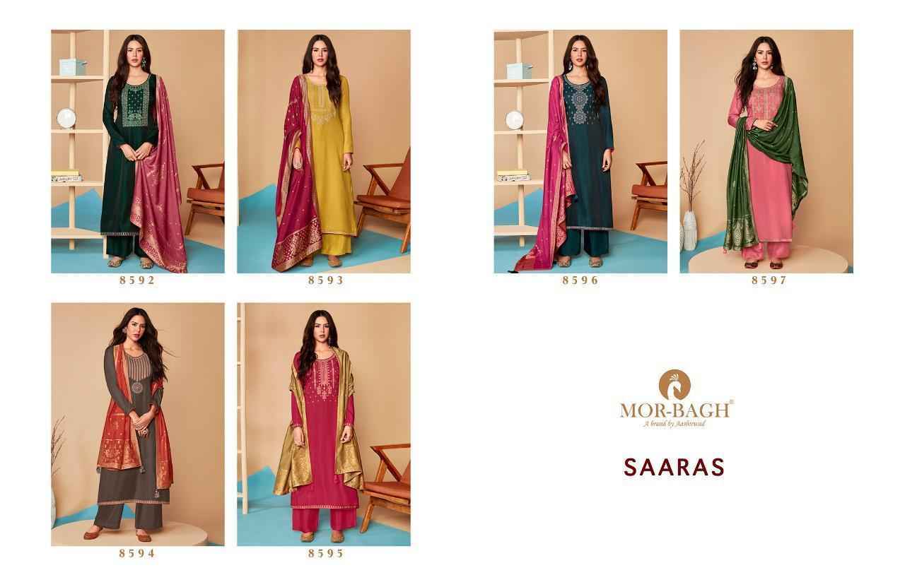 Aashirwad Mor Bagh Saaras Silk Dress Material (6 pcs Catalogue)