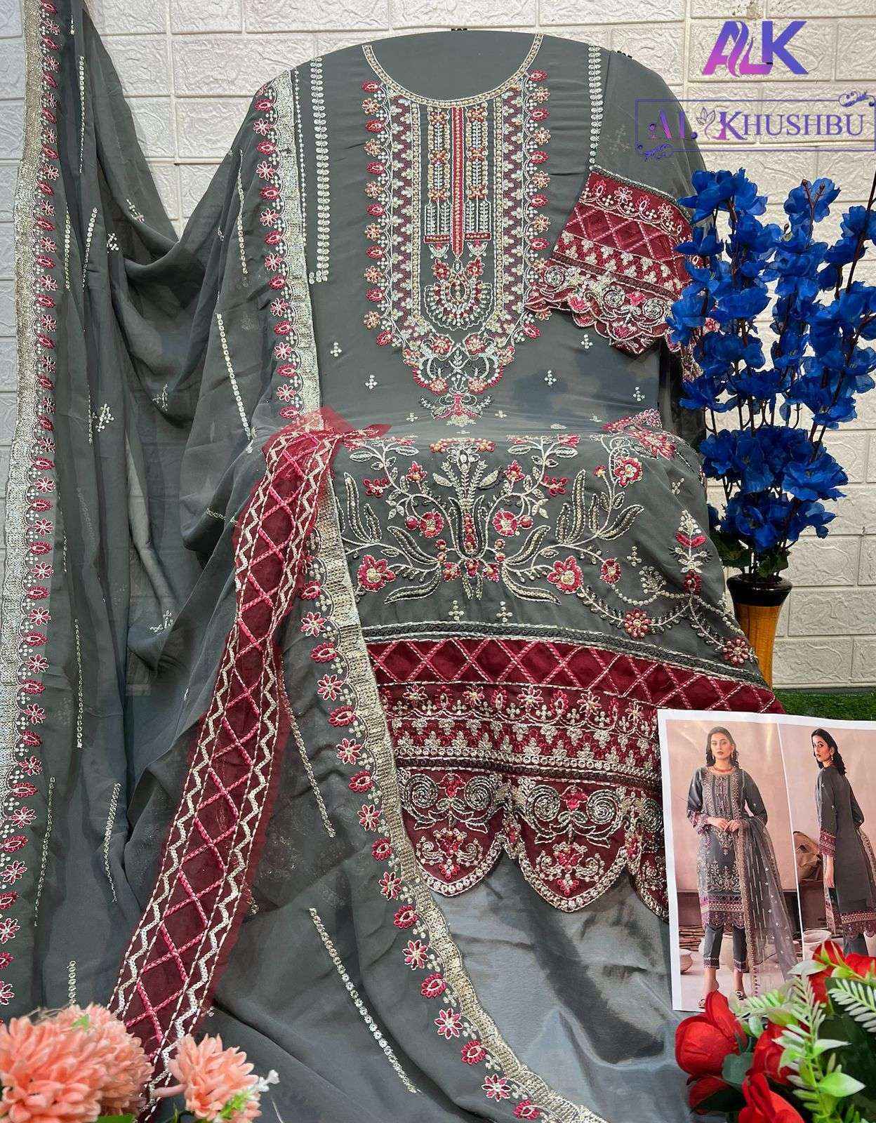 AL Khushbu Afifa Vol-2 Georgette Dress Material (3 pcs Catalogue)