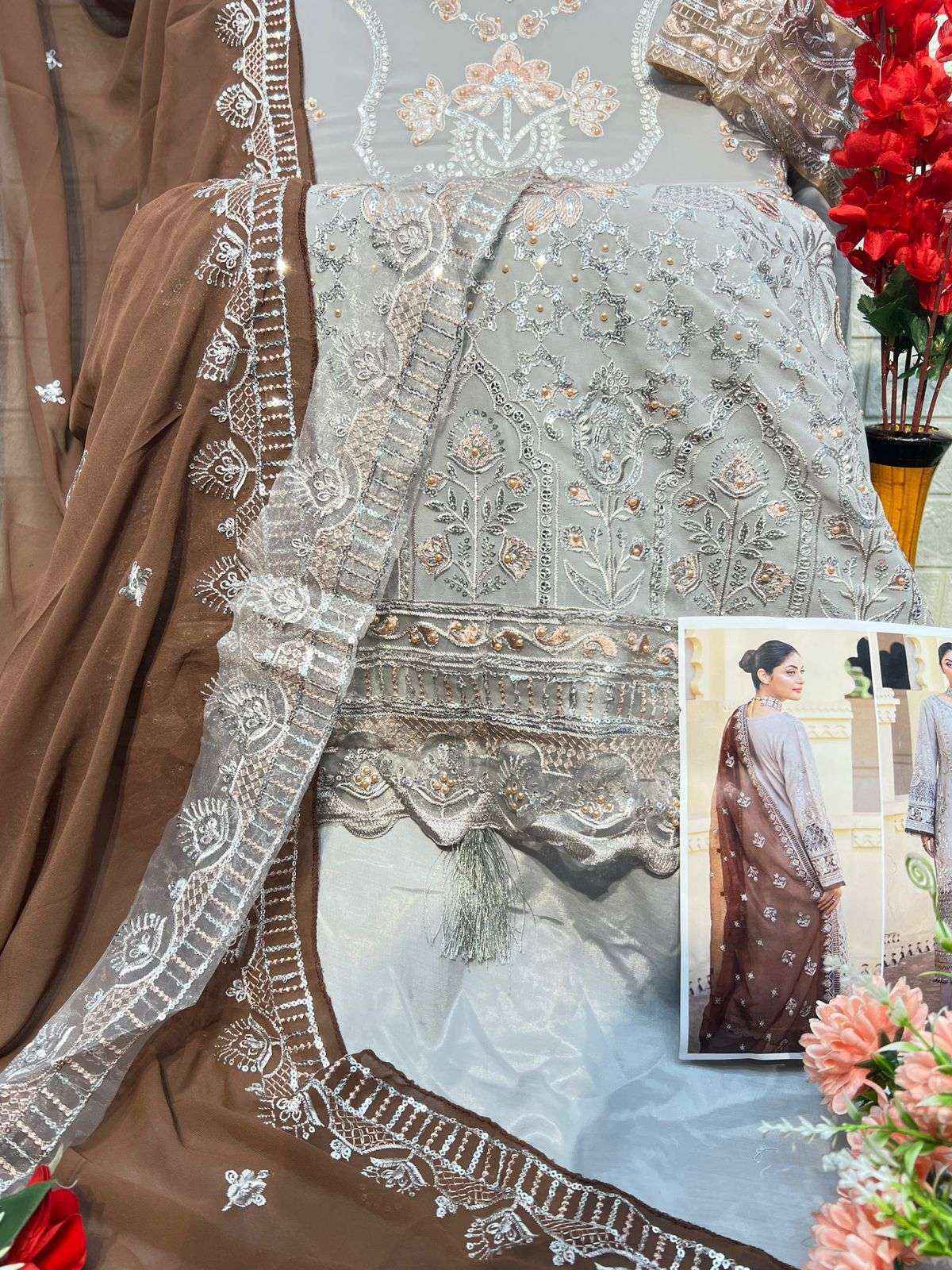 Al Khushbu Agha Noor-2 Georgette Dress Madterial (3 pcs Catalogue)