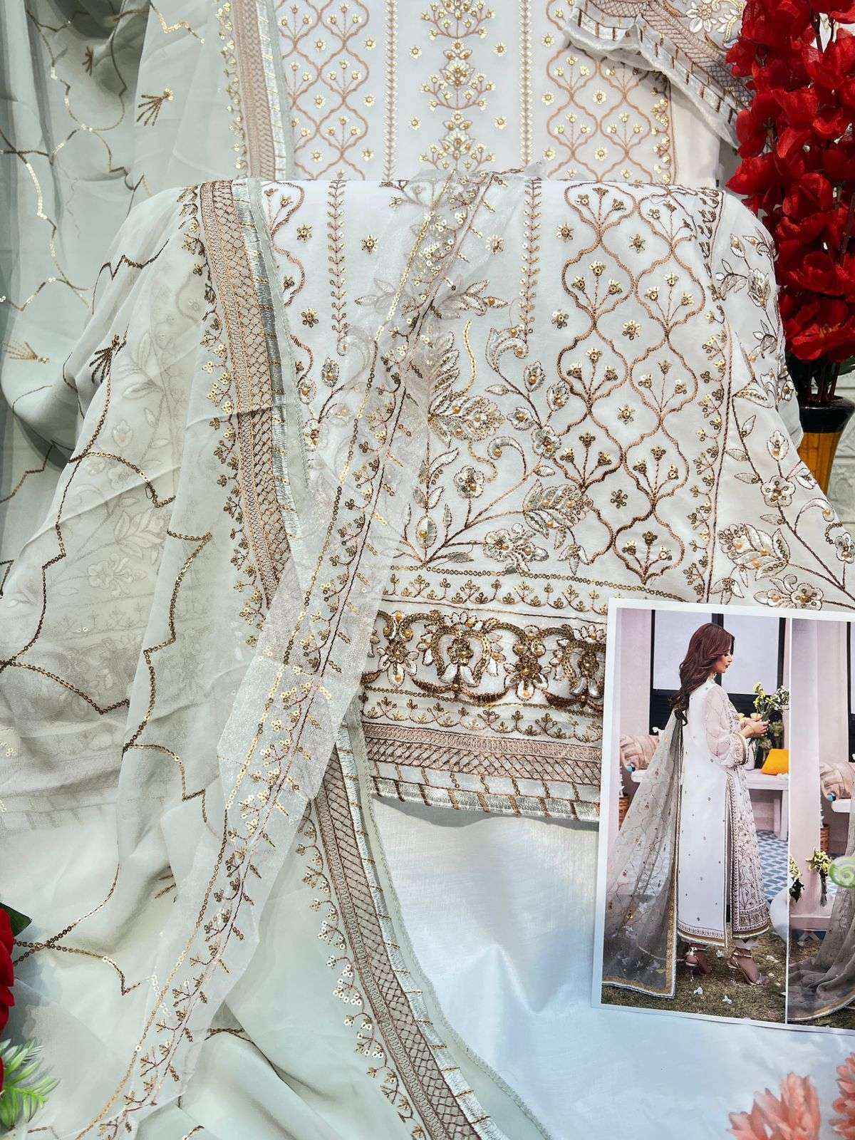 Al Khushbu Agha Noor-2 Georgette Dress Madterial (3 pcs Catalogue)
