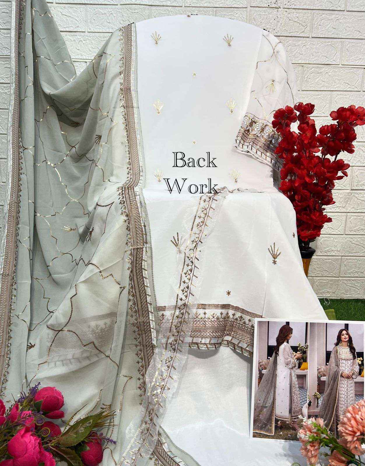 Al Khushbu Agha Noor-2 Georgette Dress Madterial (3 pcs Catalogue)