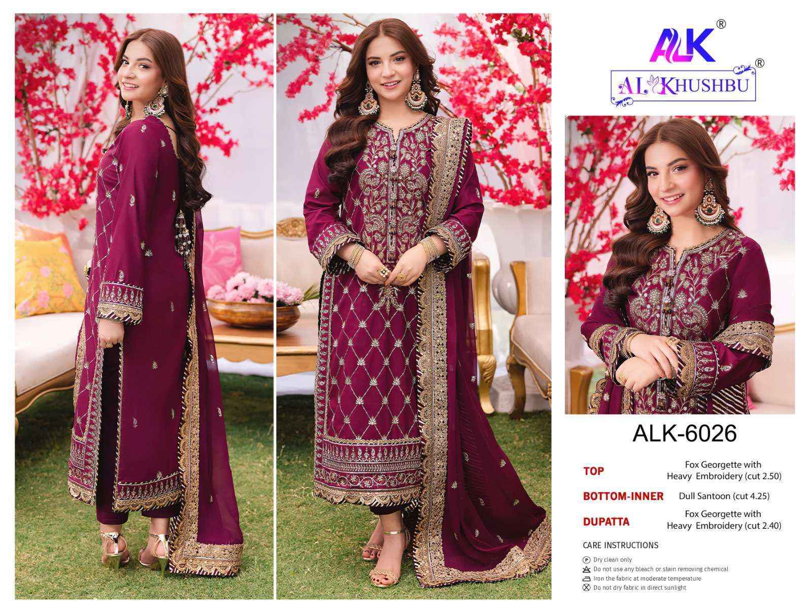 AL Khushbu DNO-6024 Georgette Dress Material (3 pcs Catalogue)