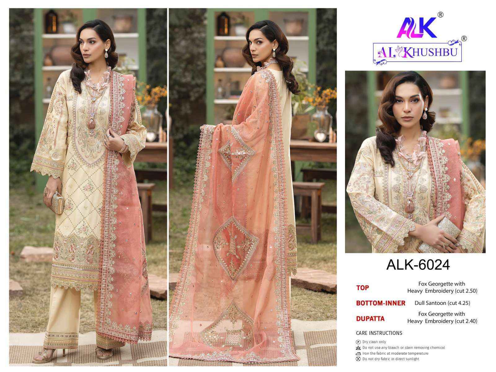 AL Khushbu DNO-6024 Georgette Dress Material (3 pcs Catalogue)