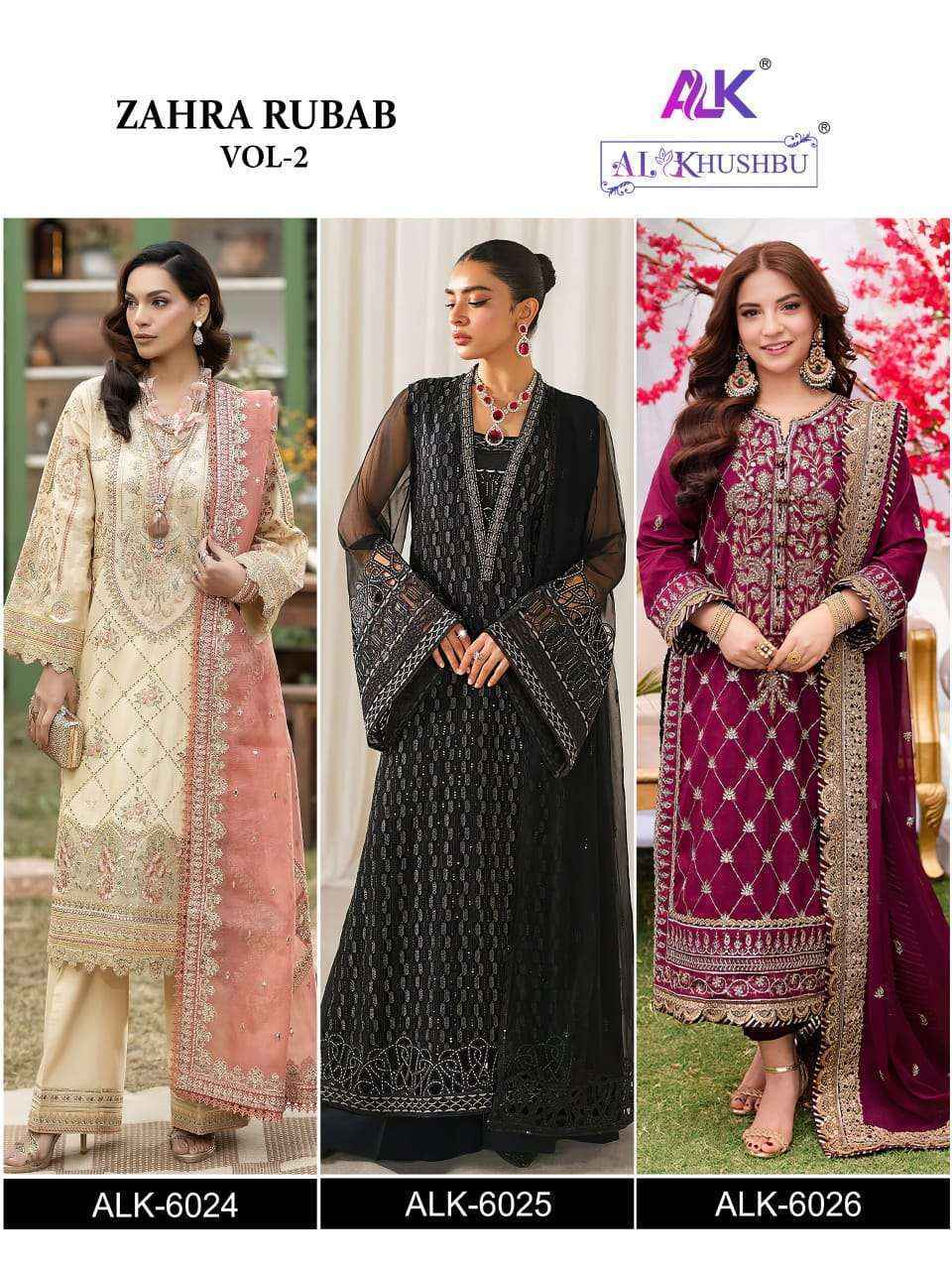 AL Khushbu DNO-6024 Georgette Dress Material (3 pcs Catalogue)