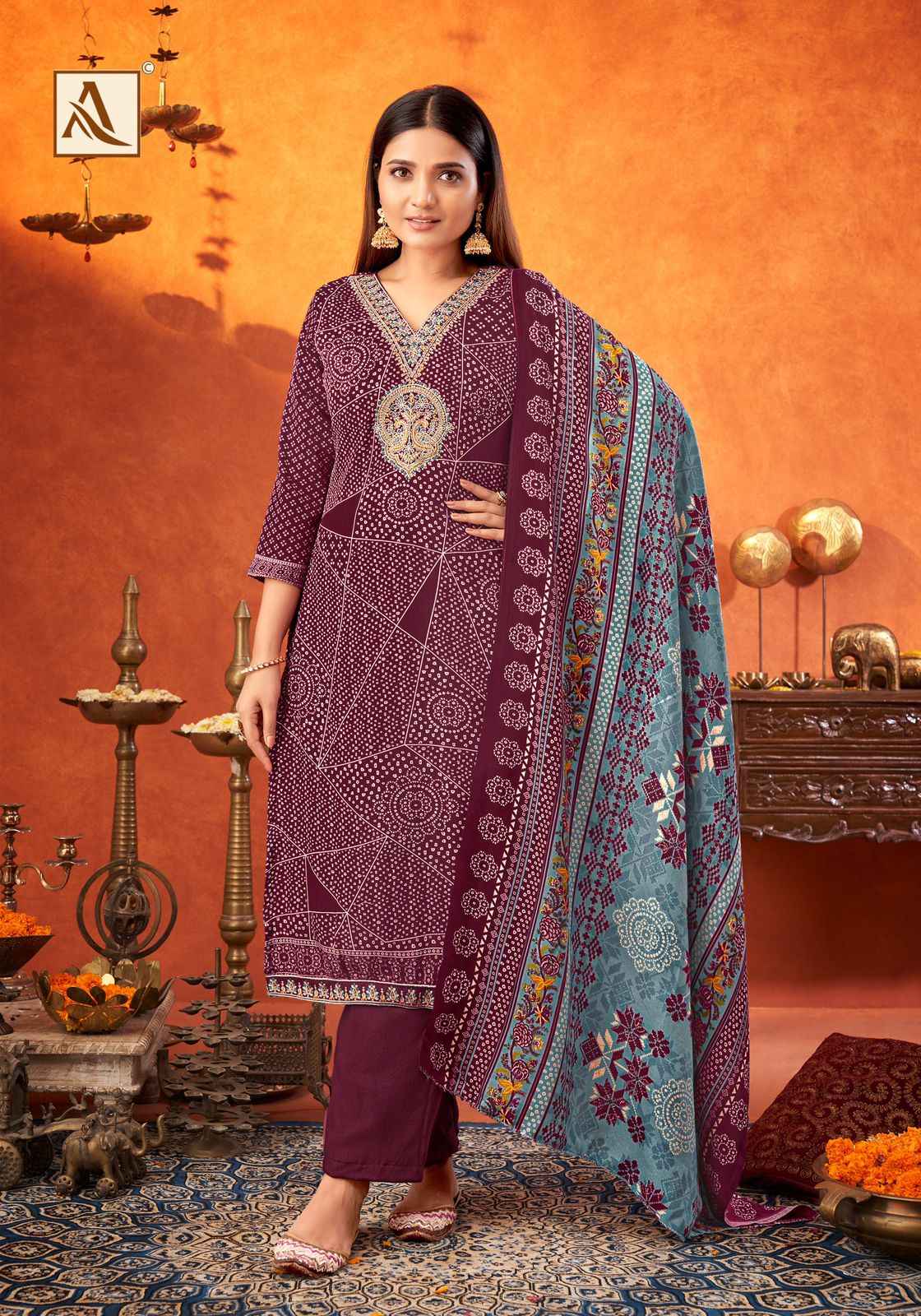 Alok Shikha Premium Woolen Pashmina Dress Material (8 Pc Catalog)