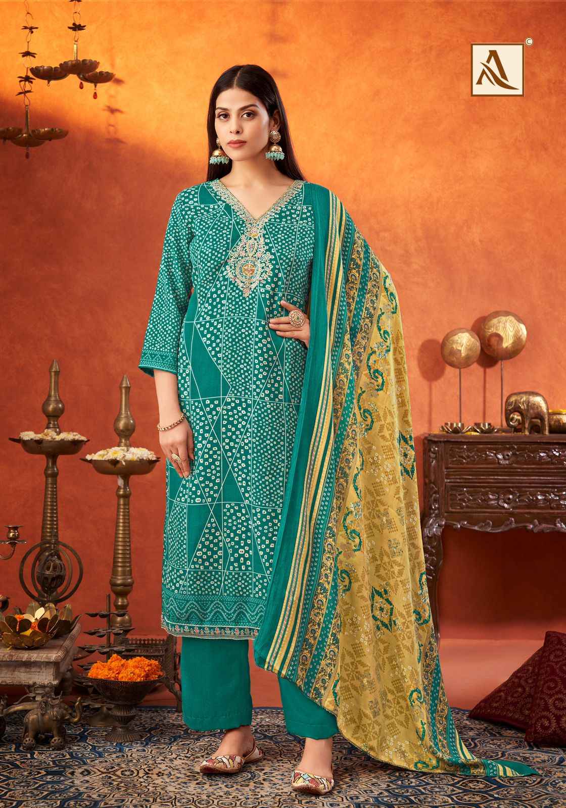 Alok Shikha Premium Woolen Pashmina Dress Material (8 Pc Catalog)
