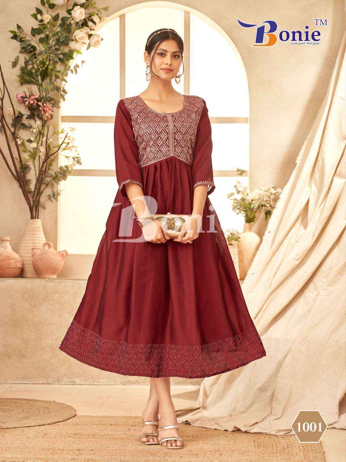 Bonie Jivika Vichitra Silk Kurti (8 pcs Catalogue)