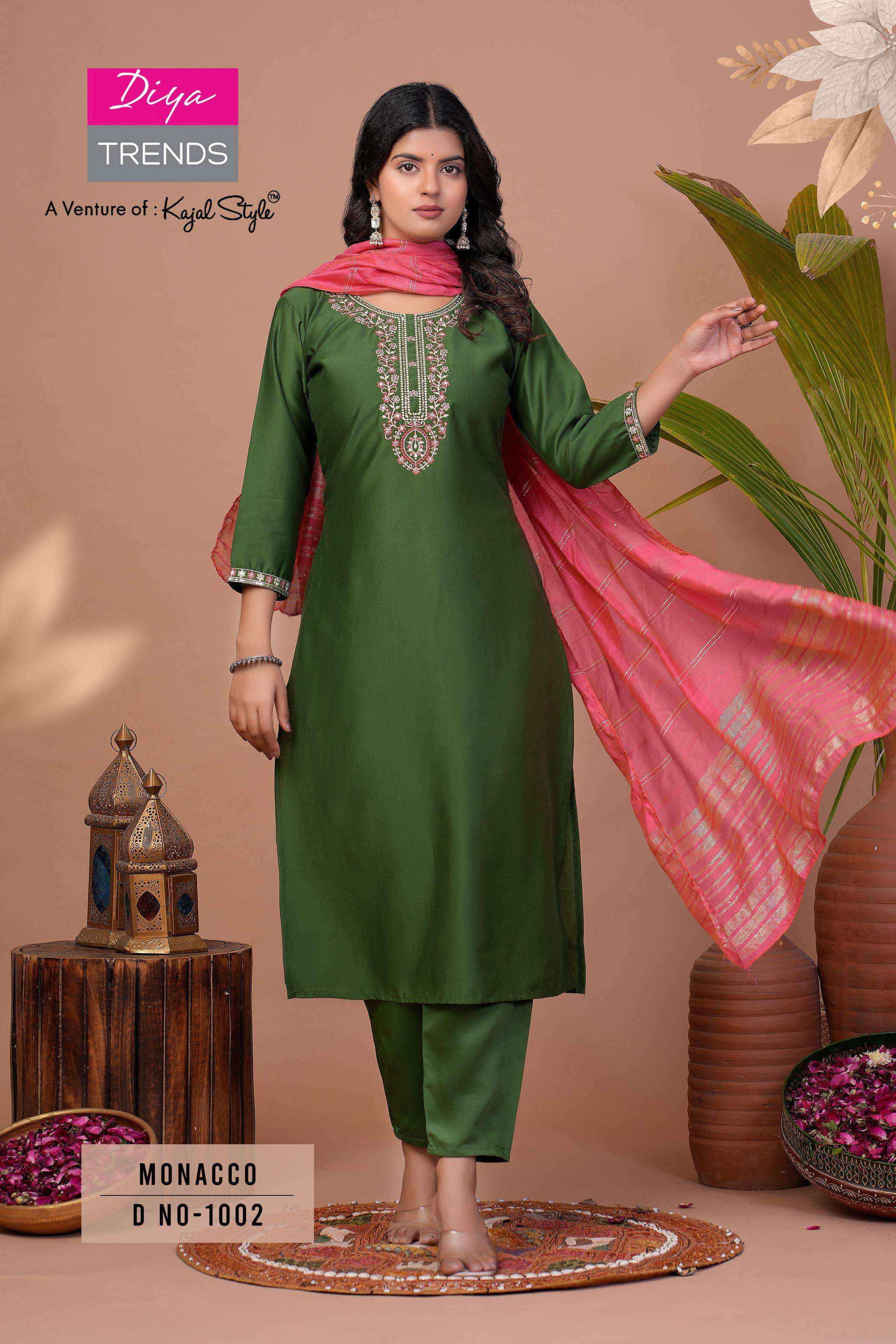 Diya Trends Monacco Vol-1 Silk Readymade Suit (8 pcs Catalogue)