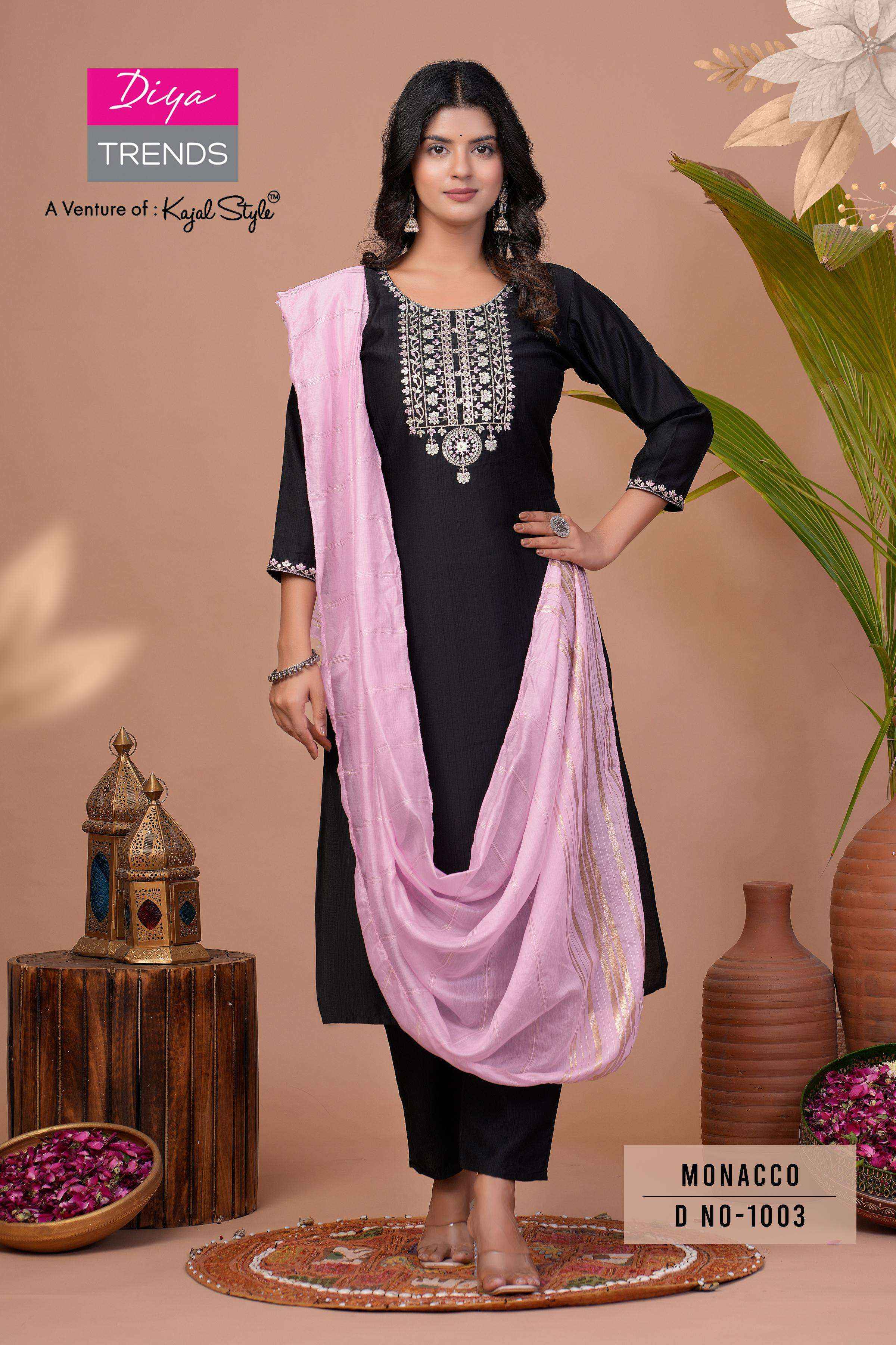 Diya Trends Monacco Vol-1 Silk Readymade Suit (8 pcs Catalogue)