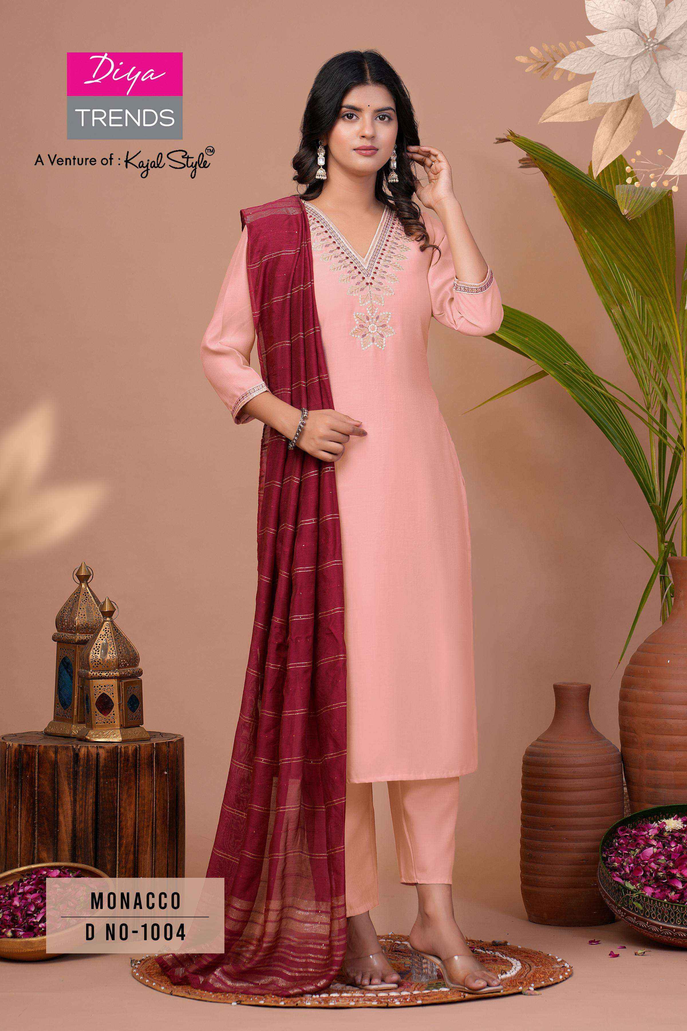 Diya Trends Monacco Vol-1 Silk Readymade Suit (8 pcs Catalogue)