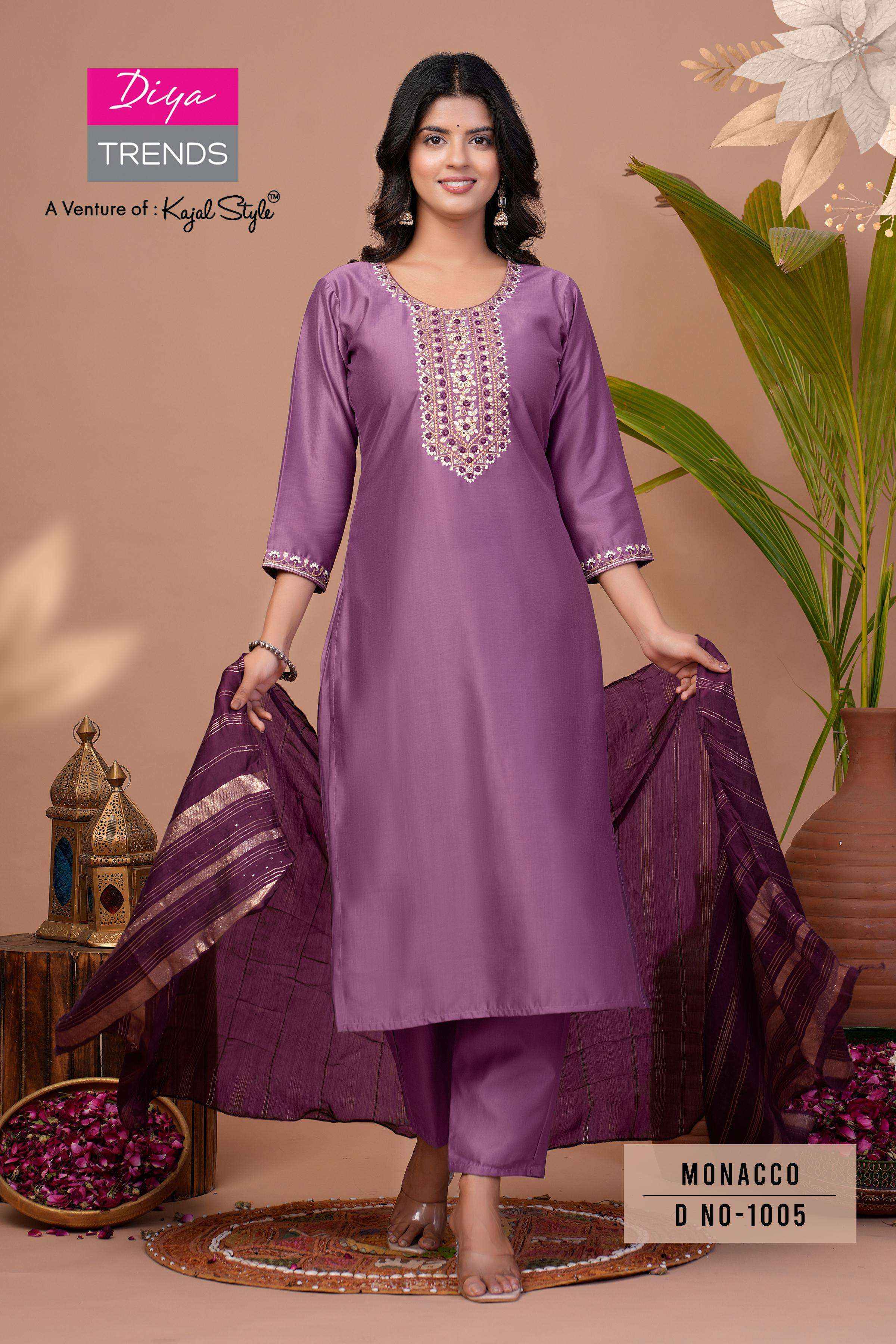 Diya Trends Monacco Vol-1 Silk Readymade Suit (8 pcs Catalogue)