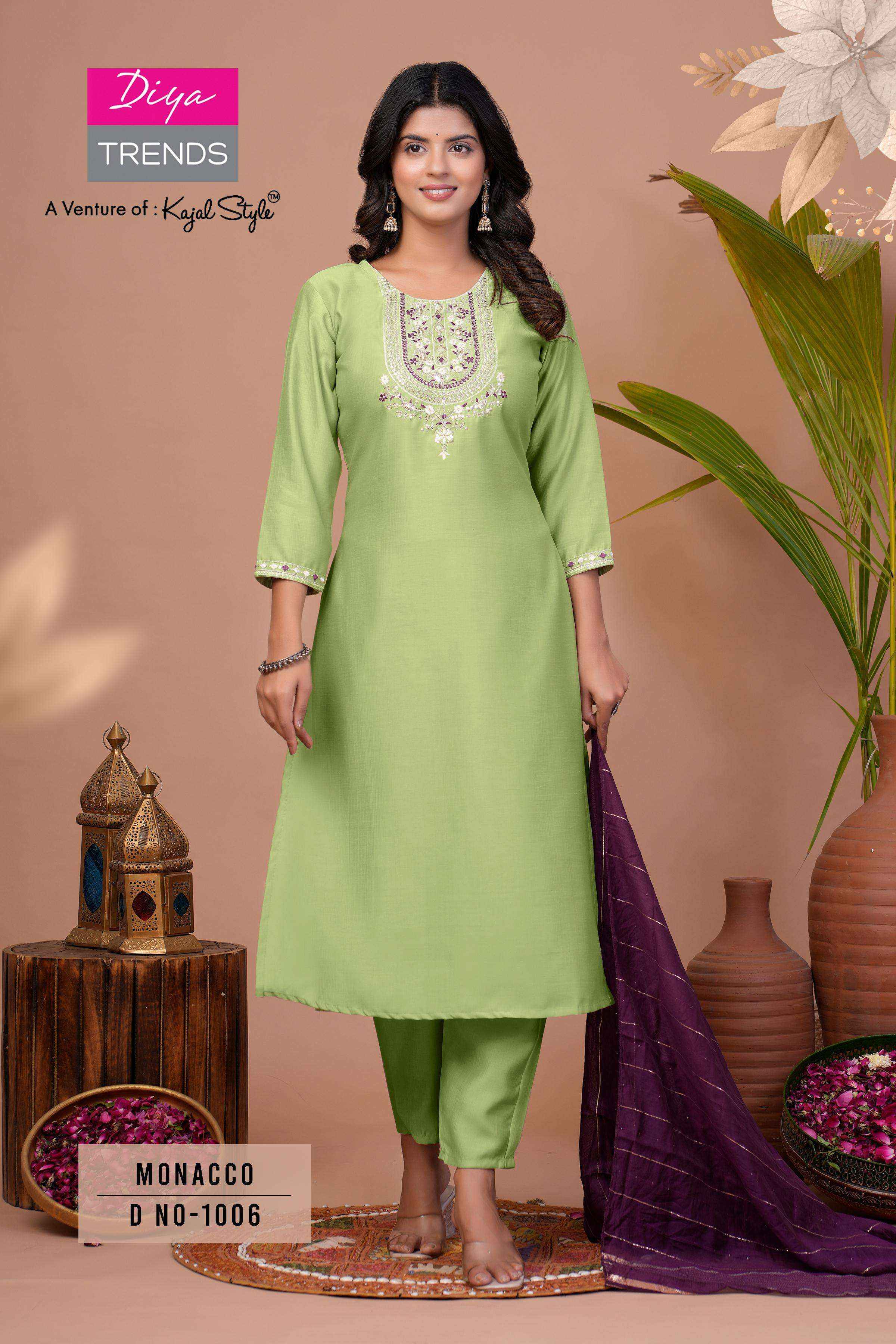 Diya Trends Monacco Vol-1 Silk Readymade Suit (8 pcs Catalogue)