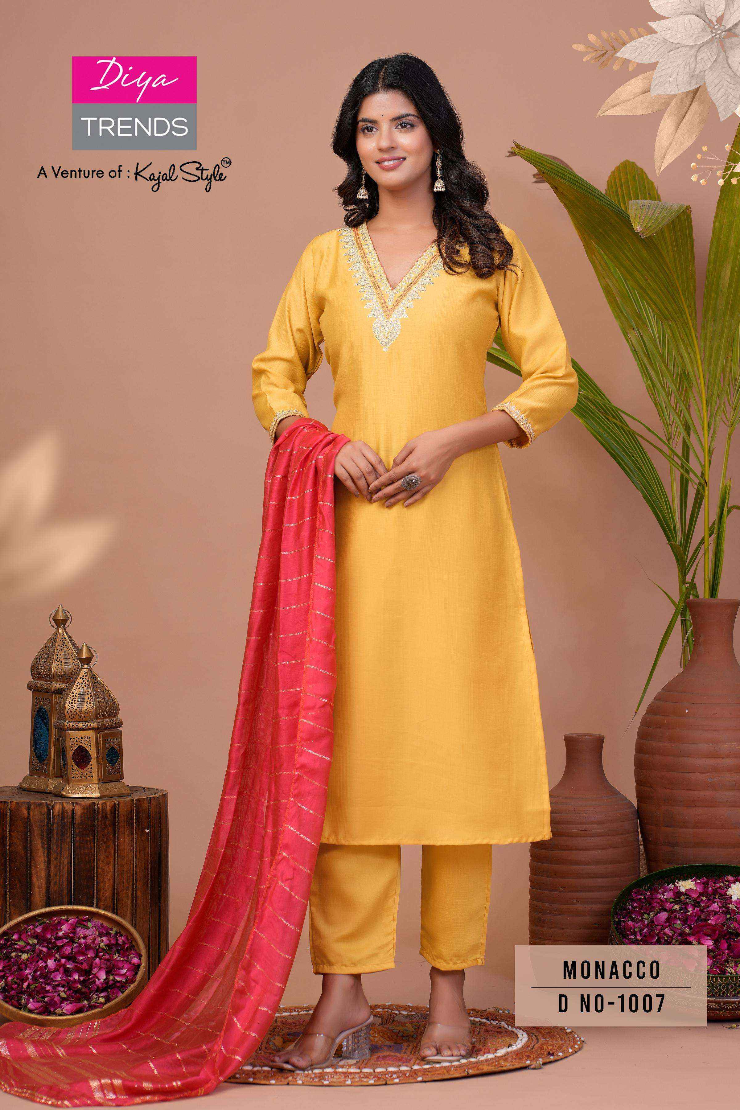 Diya Trends Monacco Vol-1 Silk Readymade Suit (8 pcs Catalogue)