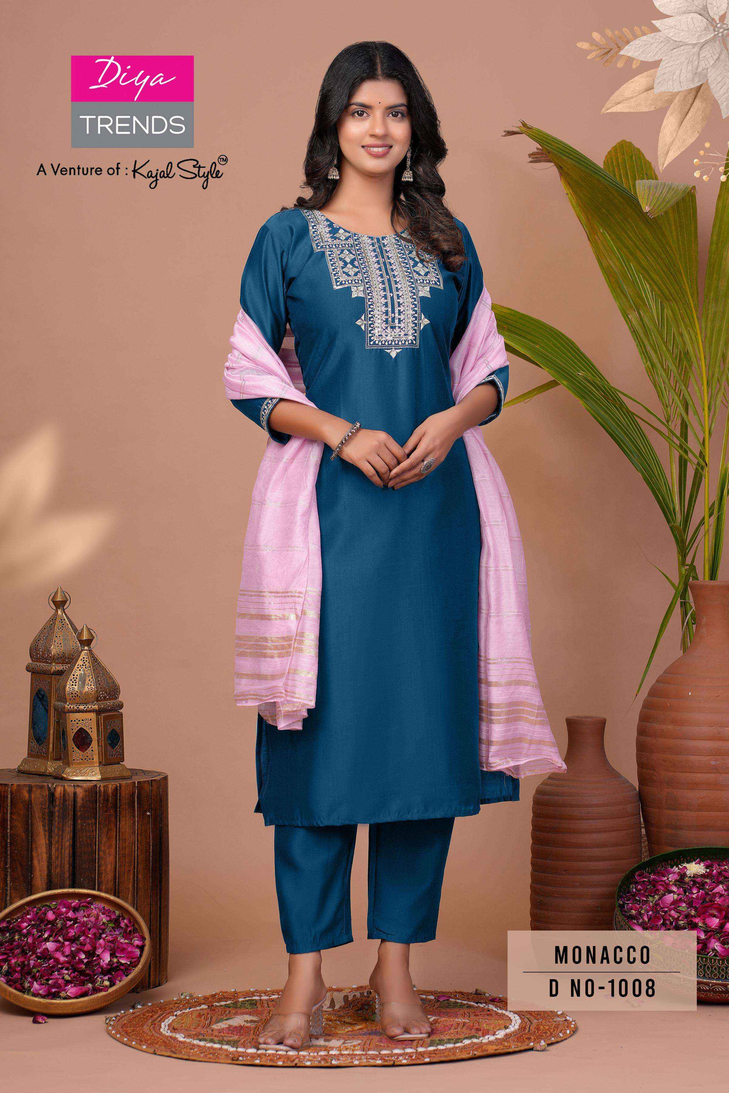 Diya Trends Monacco Vol-1 Silk Readymade Suit (8 pcs Catalogue)