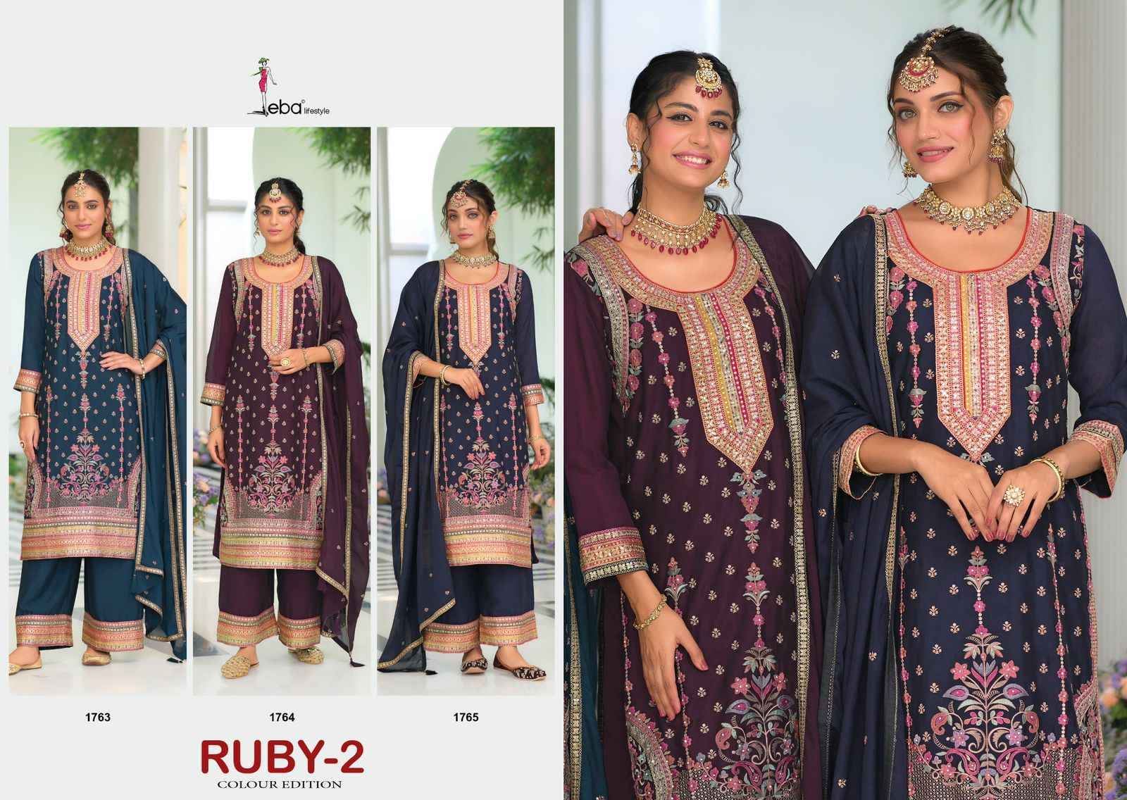 Eba Lifestyle Ruby Vol-2 Readymade Chinon Dress (3 pcs Catalogue)