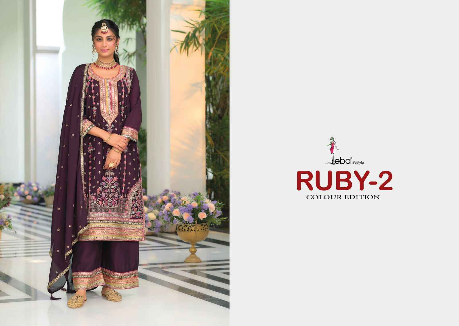 Eba Lifestyle Ruby Vol-2 Readymade Chinon Dress (3 pcs Catalogue)