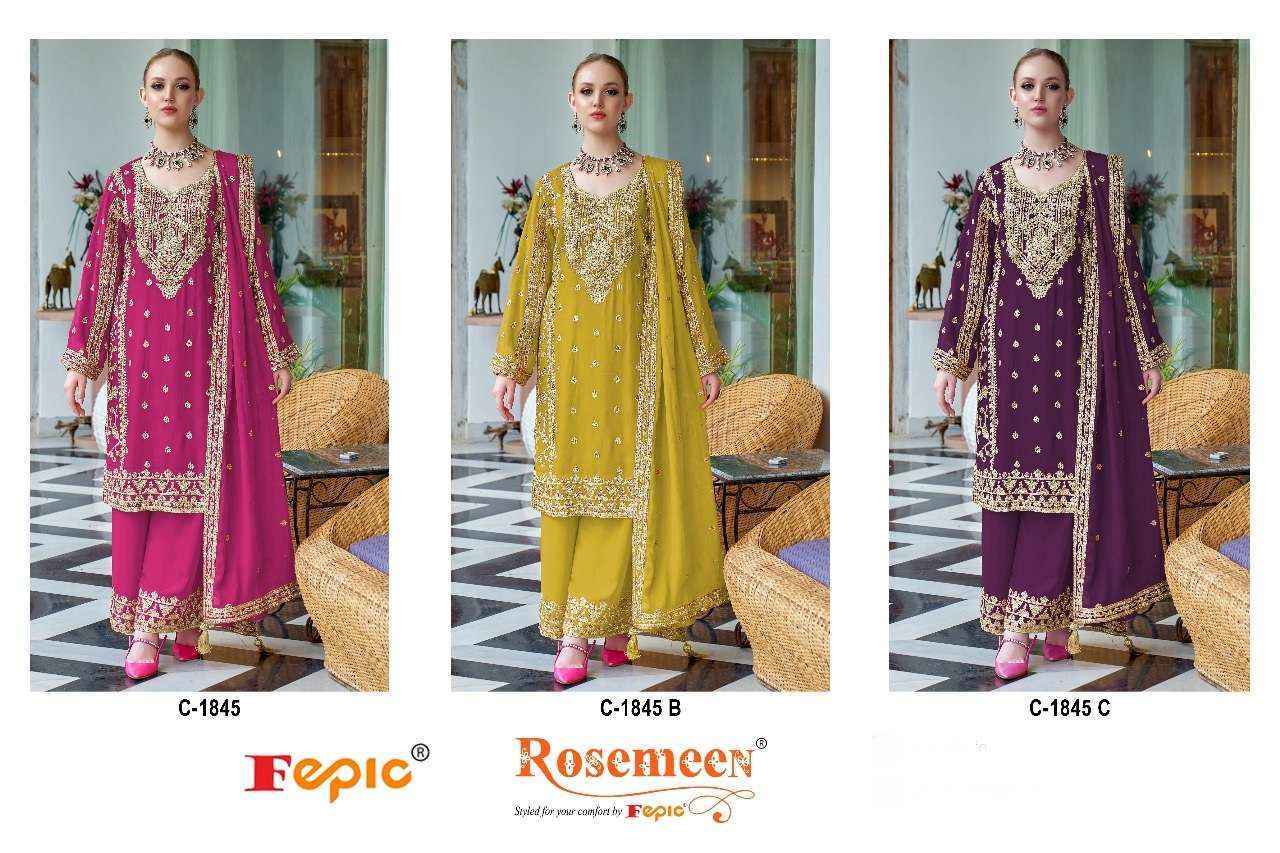 Fepic Rosemeen C-1845 Chinon Dress Material (3 pcs Catalogue)