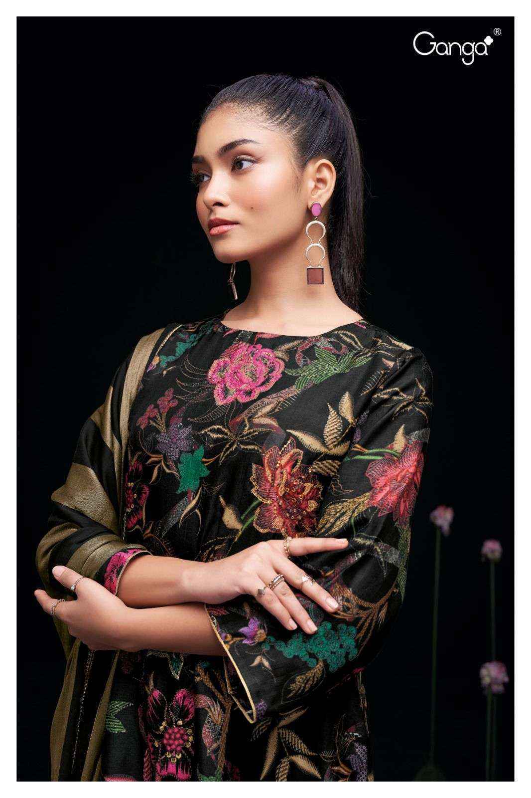 Ganga Aiko Russian Silk Dress Material (3 pcs Catalogue)