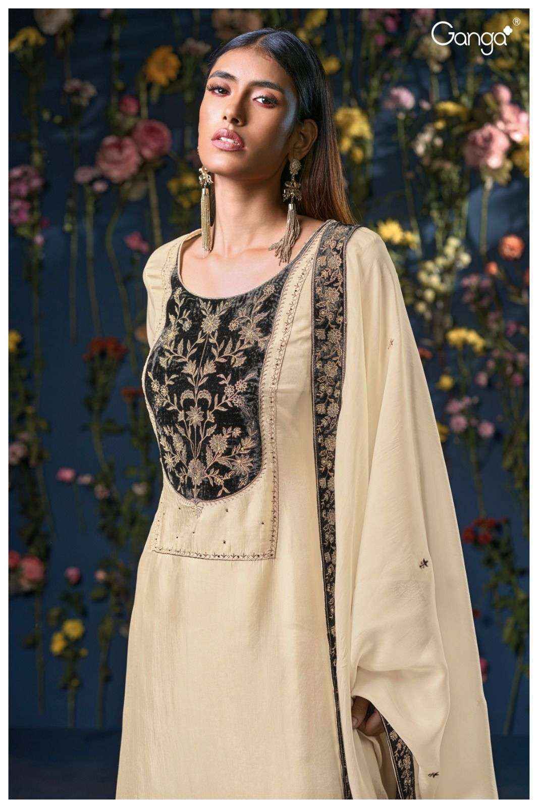 Ganga Pranjal-3096 Bamberg Silk Dress Material (2 pcs Catalogue)