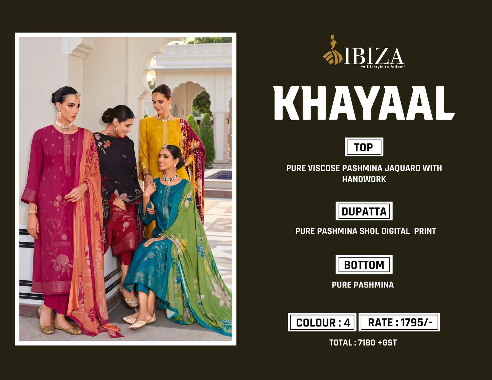 Ibiza Khayaal Viscouse Pashmina Dress Material (6 pcs Catalogue)