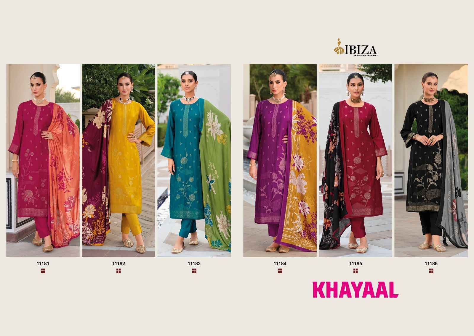 Ibiza Khayaal Viscouse Pashmina Dress Material (6 pcs Catalogue)