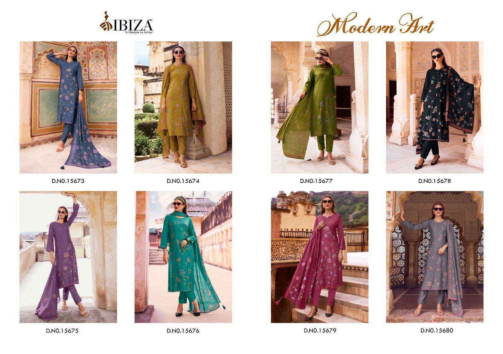 Ibiza Modern Art Viscouse Dress Material 8 pcs Catalogue
