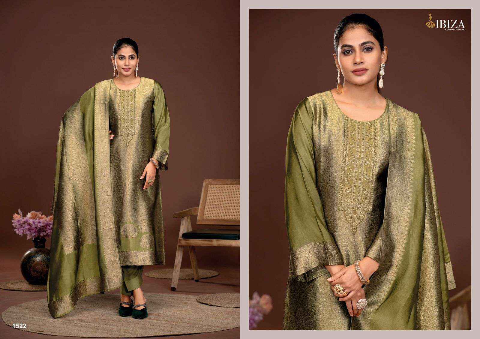 Ibiza Sakhi Silk Vol-6 Silk Jacquard Dress Material (4 pcs Catalogue)