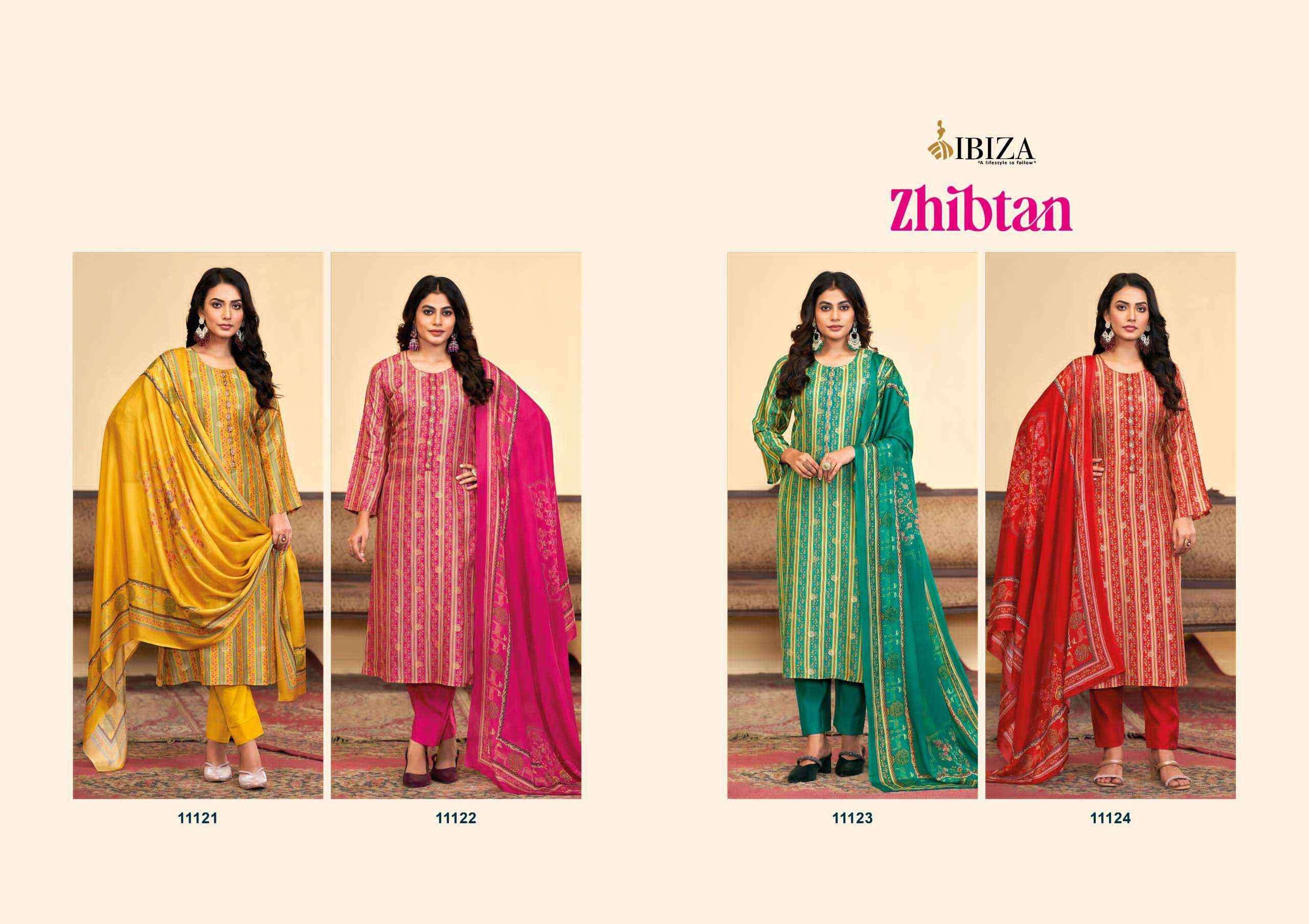 Ibiza Zhibtan Silk Jacquard Dress Material (4 pcs Catalogue)