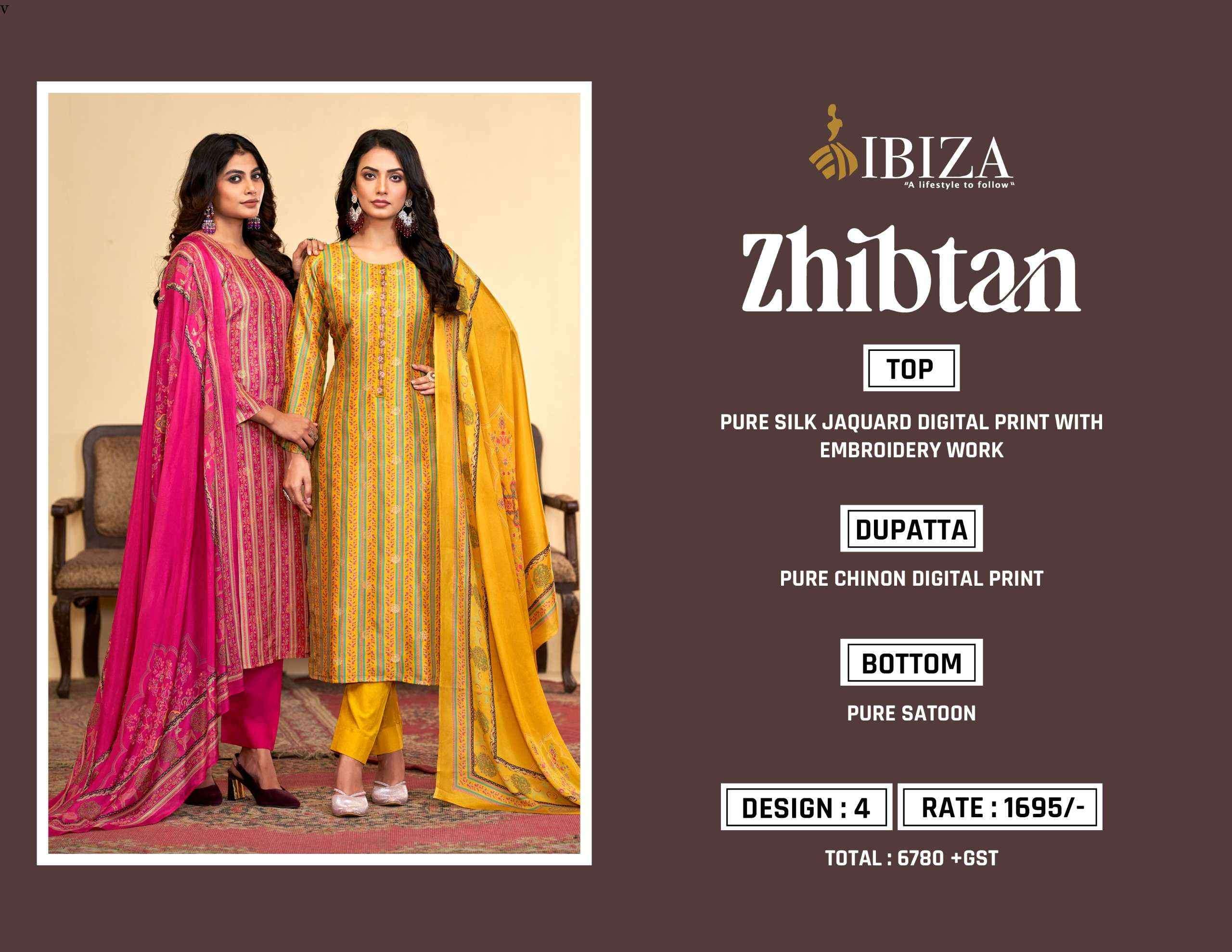 Ibiza Zhibtan Silk Jacquard Dress Material (4 pcs Catalogue)