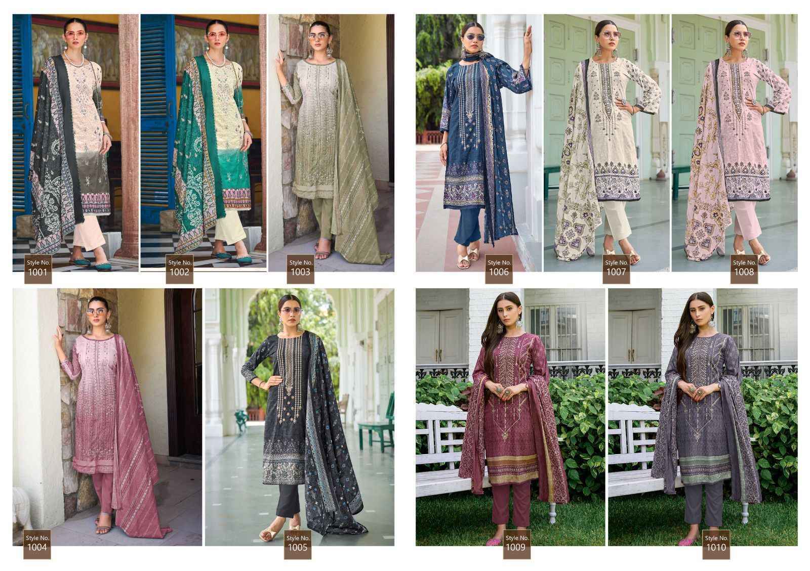 Ishaal Embroidered Combo 2024 Lawn Dress Material (10 pcs Catalogue)