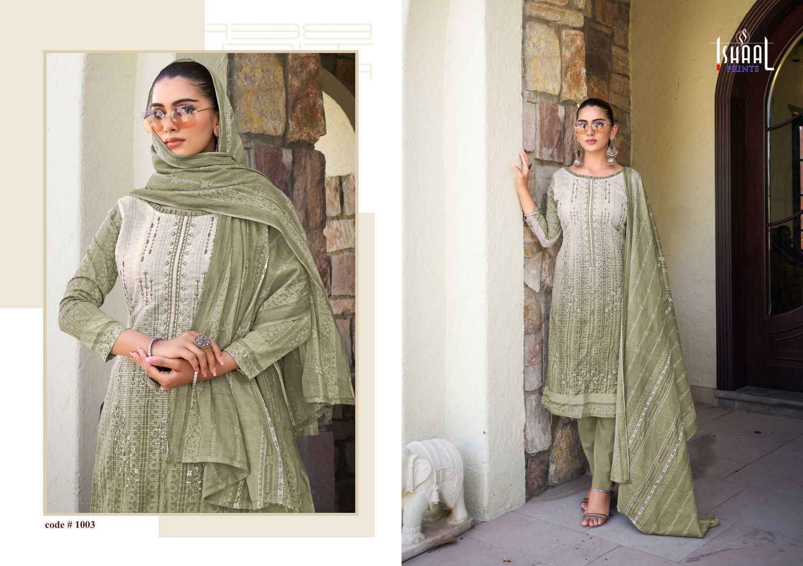 Ishaal Embroidered Combo 2024 Lawn Dress Material (10 pcs Catalogue)