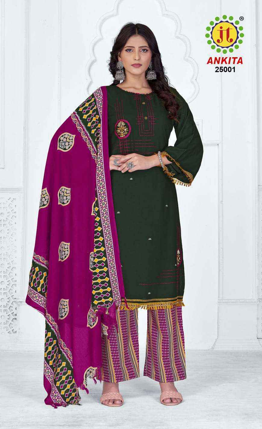 Jt Ankita Vol 25 Rayon Dress Material 5 pcs Catalogue