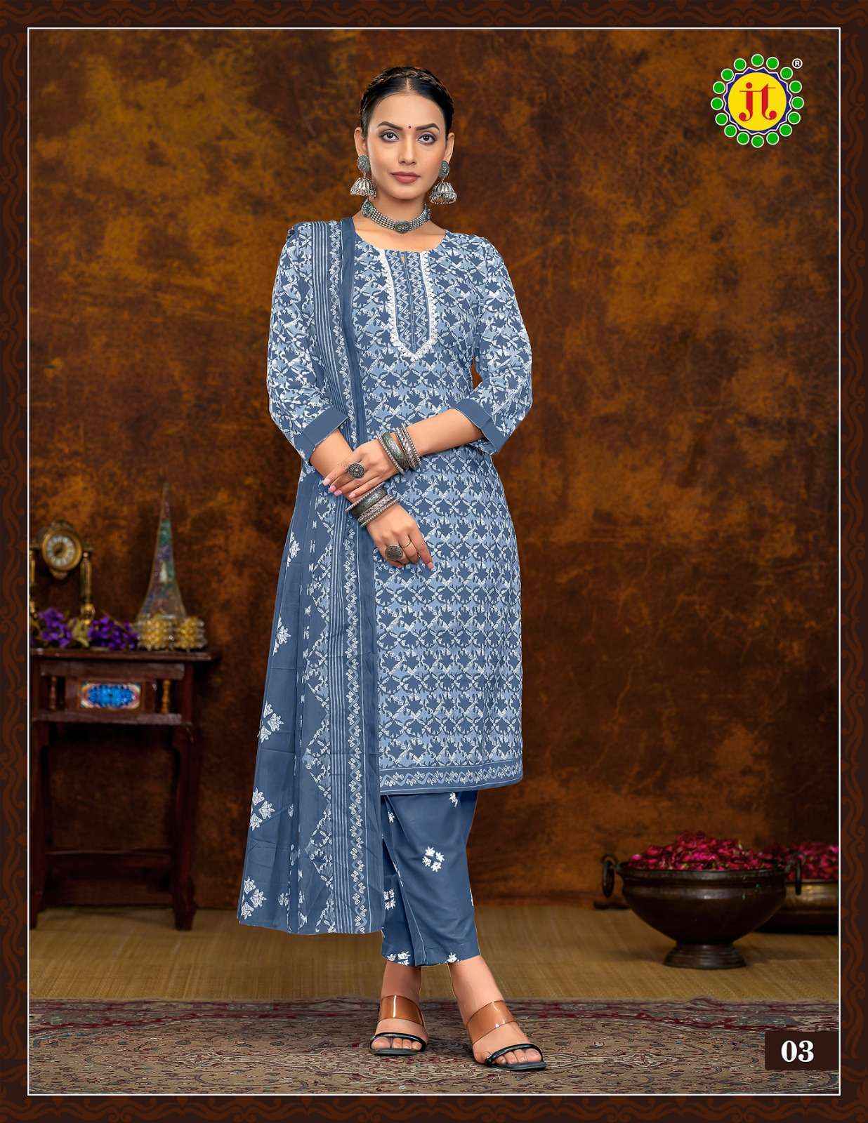 Jt Muskan Cotton Readymade Suit (10 pcs Catalogue)