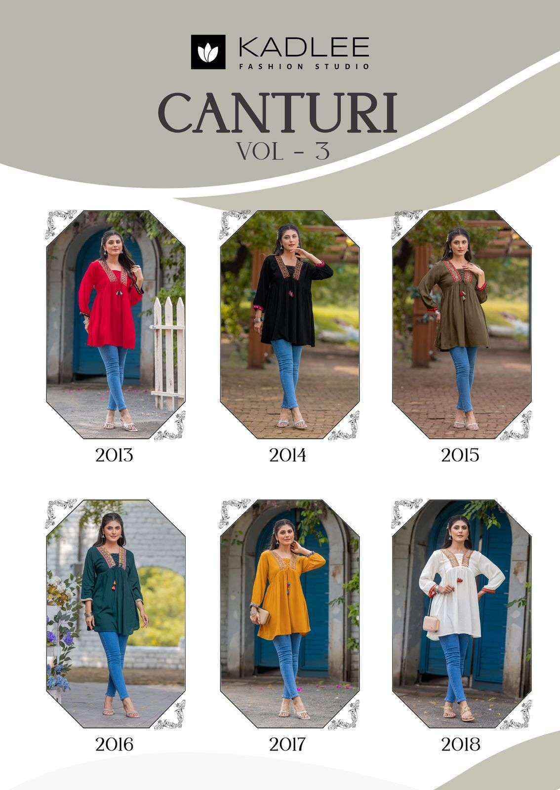 Kadlee Centuri Vol-3 Reyon Weastern Top (6 pcs Catalogue)