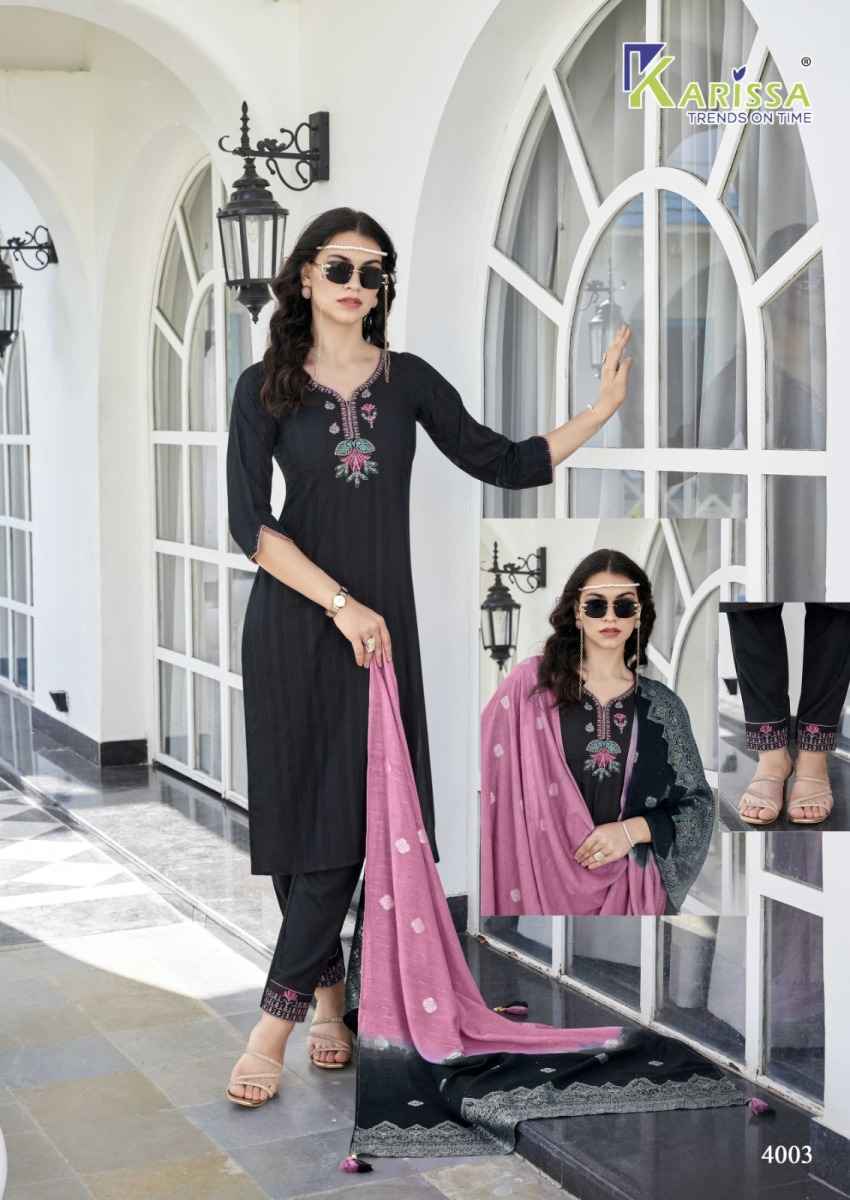 Karissa Opel Vol-4 Viscouse Rayon Readymade Suit (6 pcs Catalogue)