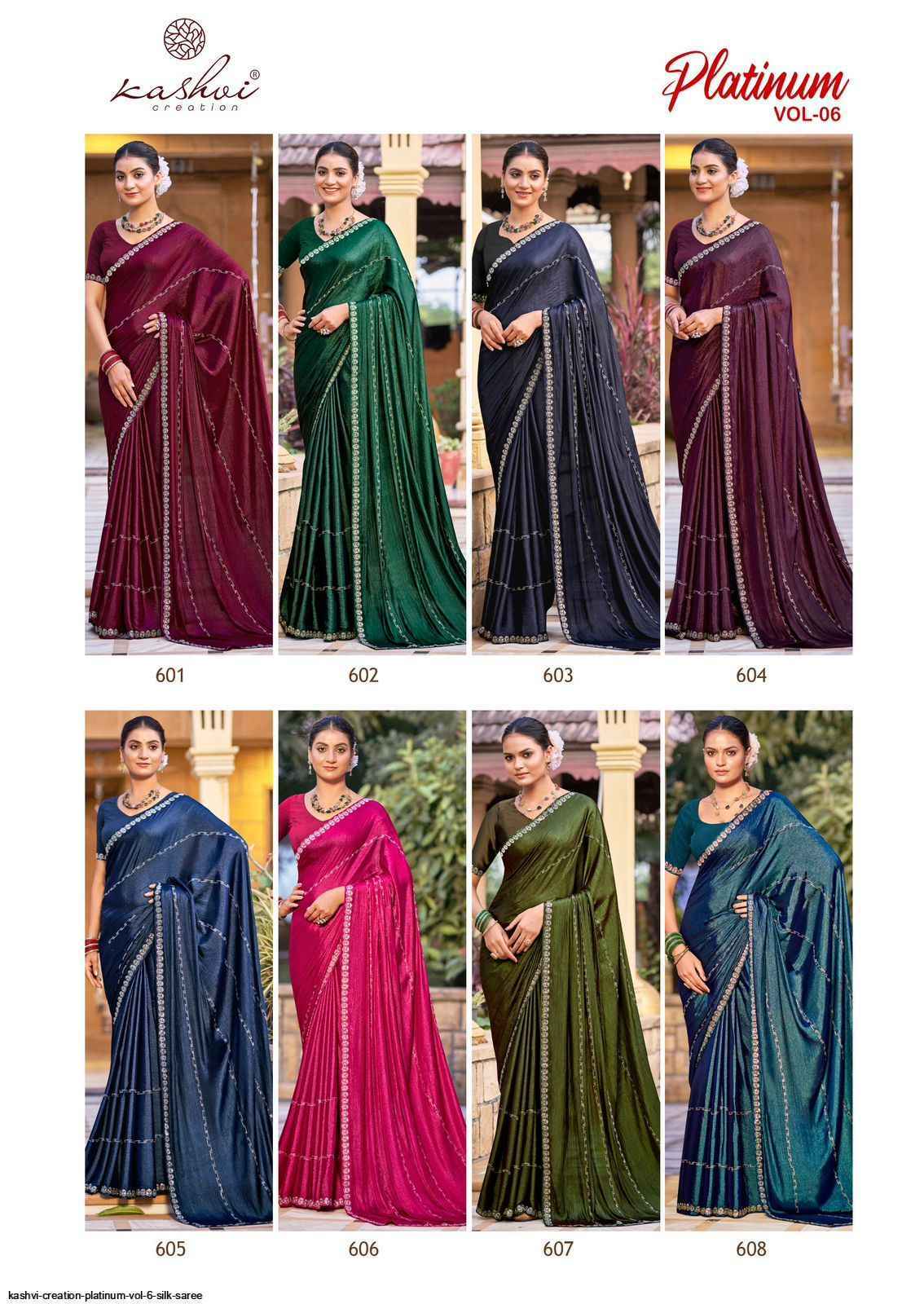 Kashvi Platinum Vol-6 Silk Saree (8 pcs Catalogue)