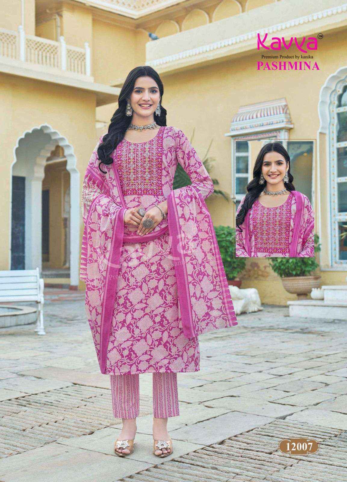 Kavya Pashmina Vol-12 Cotton Readymade Suit (10 pcs Catalogue)