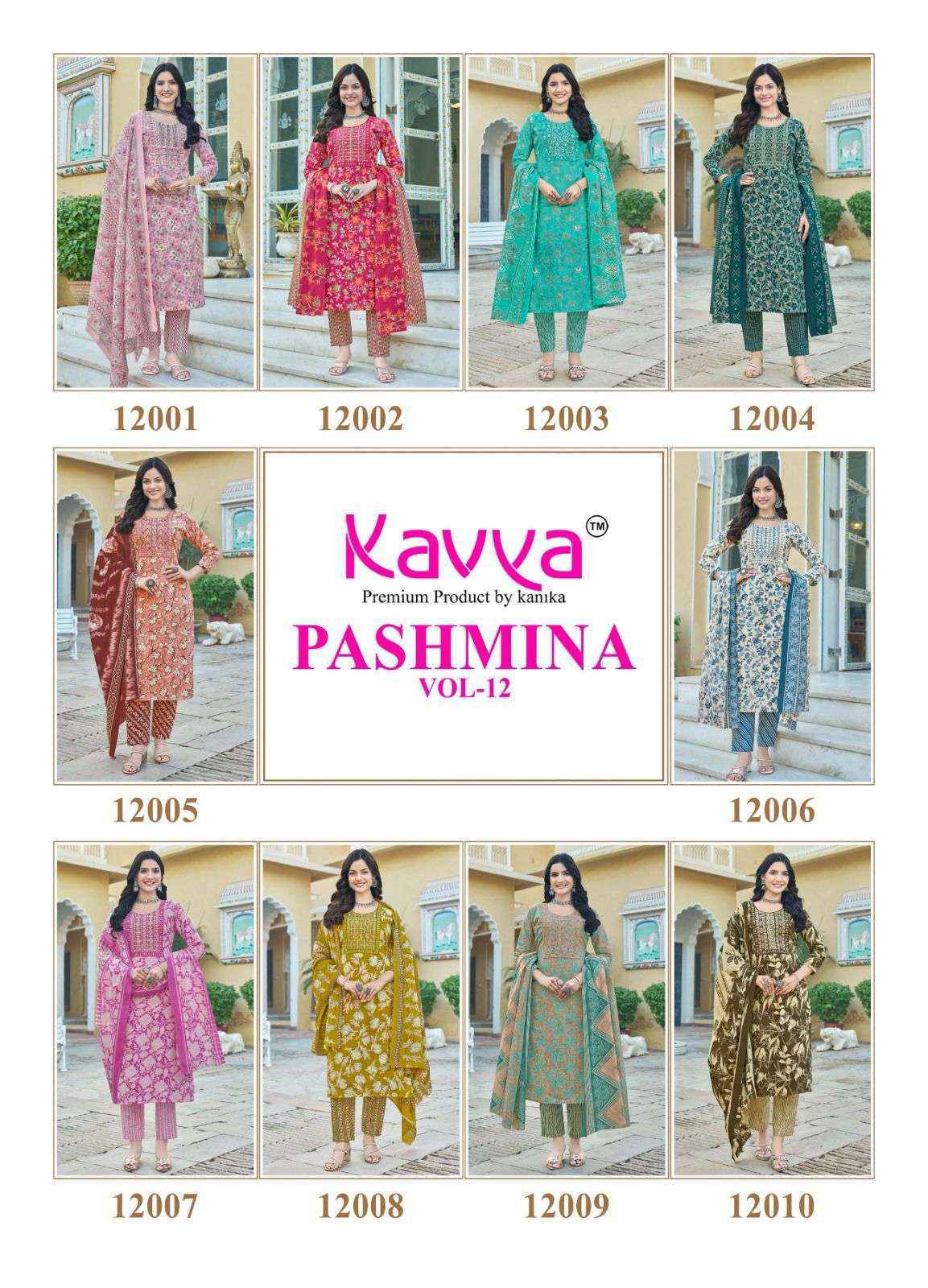 Kavya Pashmina Vol-12 Cotton Readymade Suit (10 pcs Catalogue)