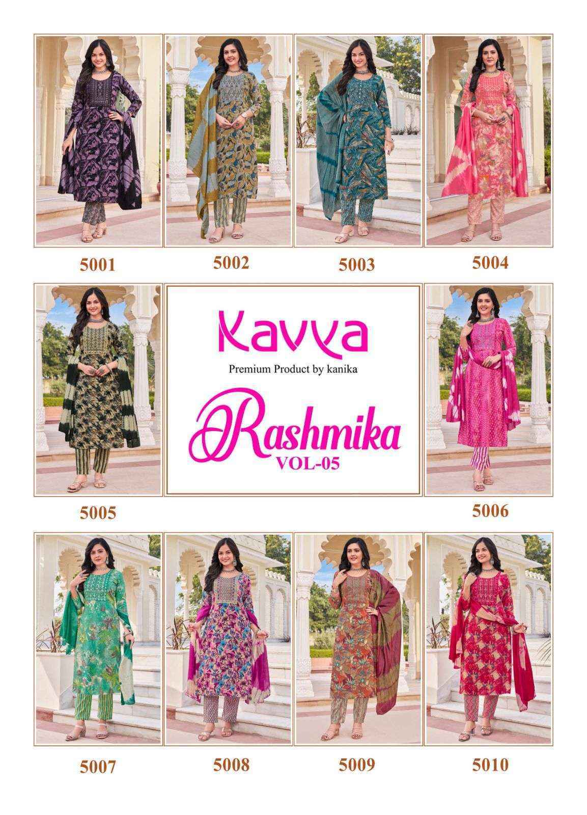 Kavya Rashmika Vol-5 Rayon Readymade Suit (10 pcs Catalogue)