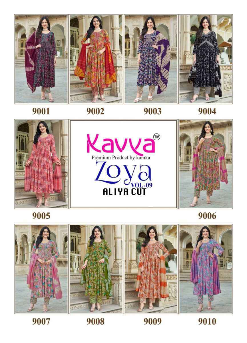 Kavya Zoya Vol-9 Rayon Readymade Suit (10 pcs Catalogue)