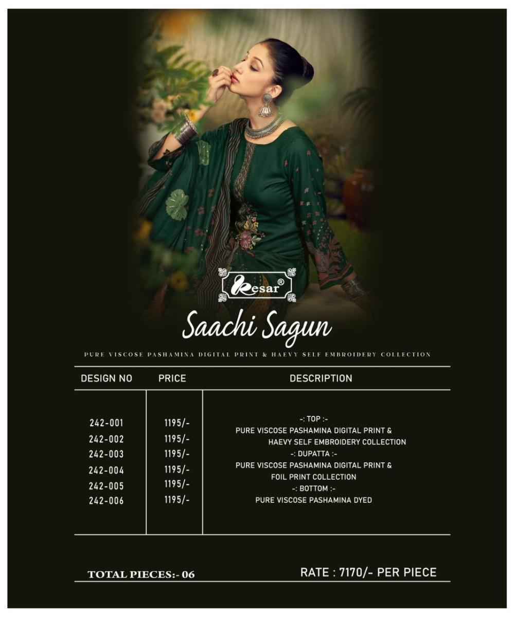 Kesar Saachi Sagun Viscouse Pashmina Dress Material (6 pcs Catalogue)