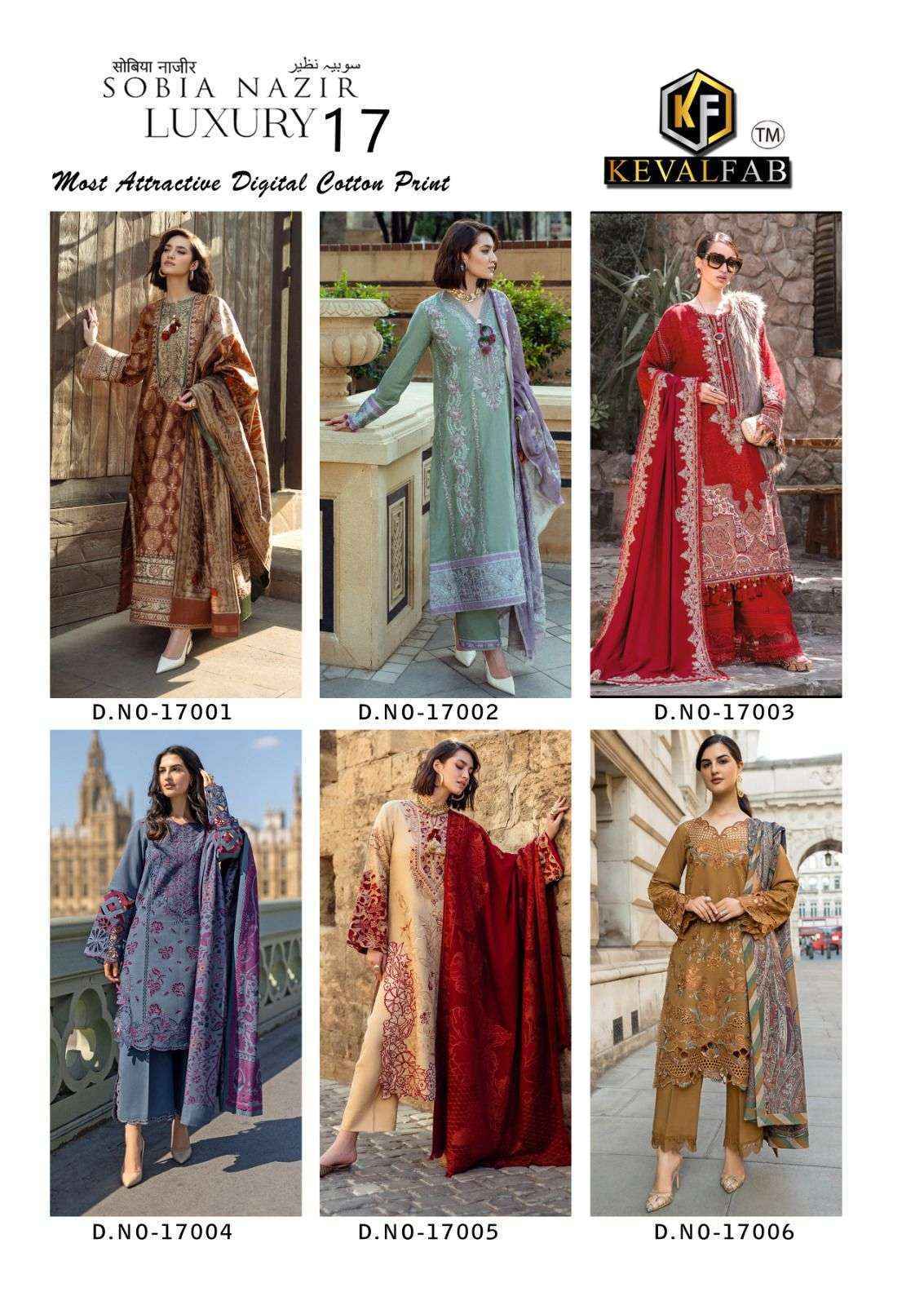 Keval Fab Sobia Nazir Vol-17 Cotton Dress Material (6 pcs Cataloge)