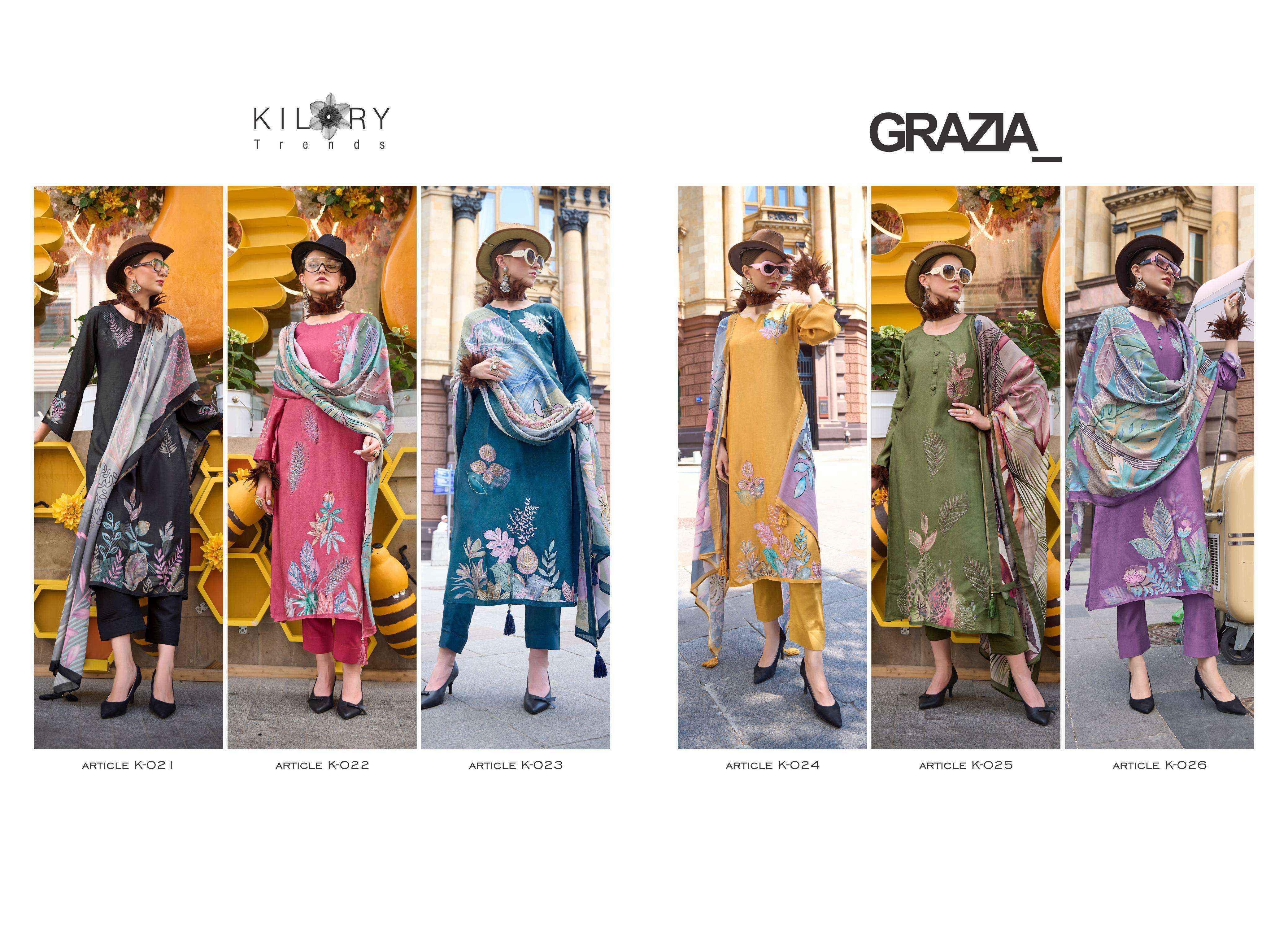 Kilory Trendz Grazia Muslin Dress Material (6 pcs Catalogue)