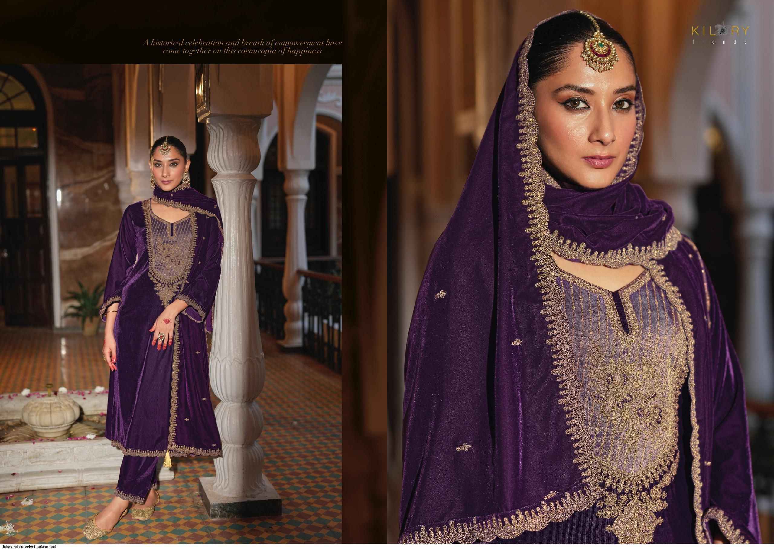 Kilory Trendz Silsila Velvet Dress Material (6 pcs Catalogue)