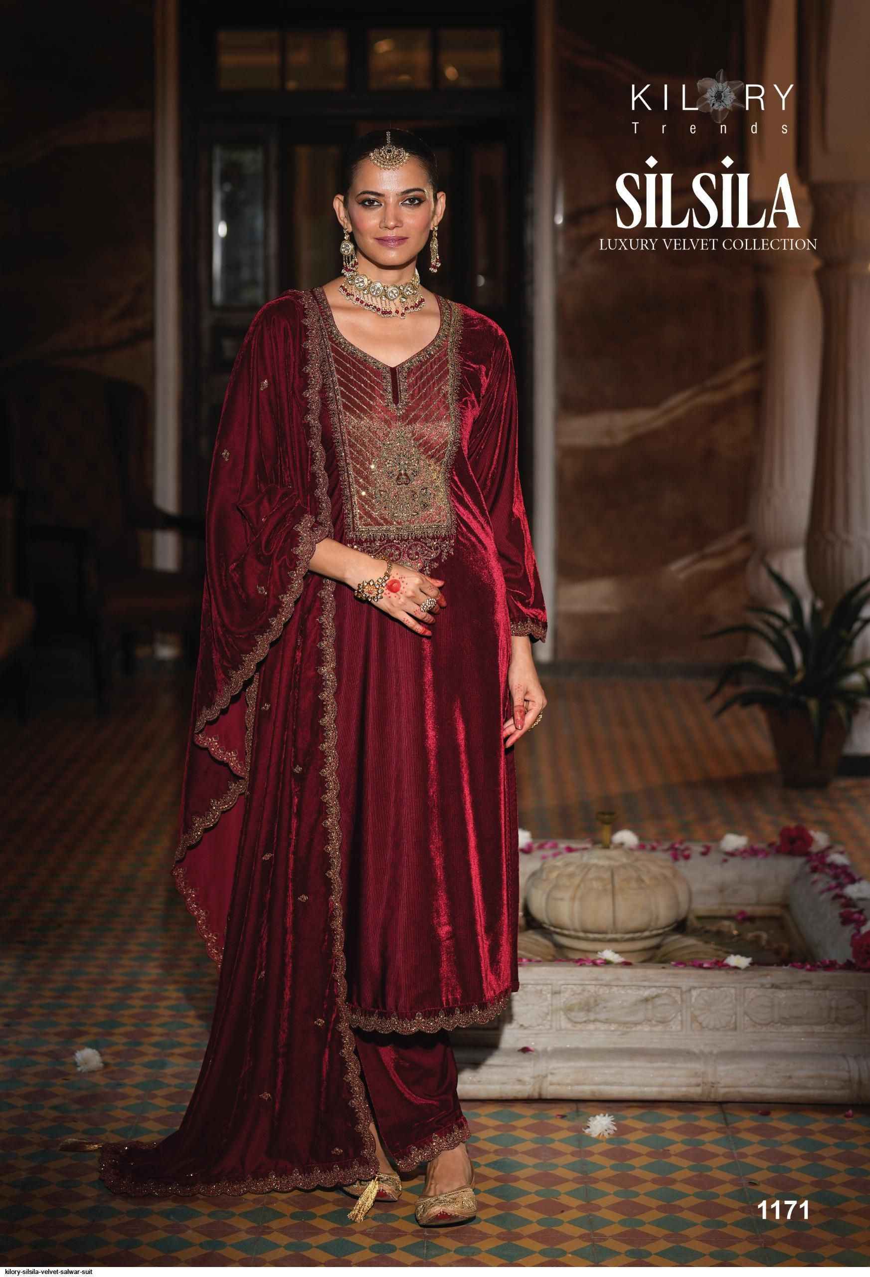 Kilory Trendz Silsila Velvet Dress Material (6 pcs Catalogue)