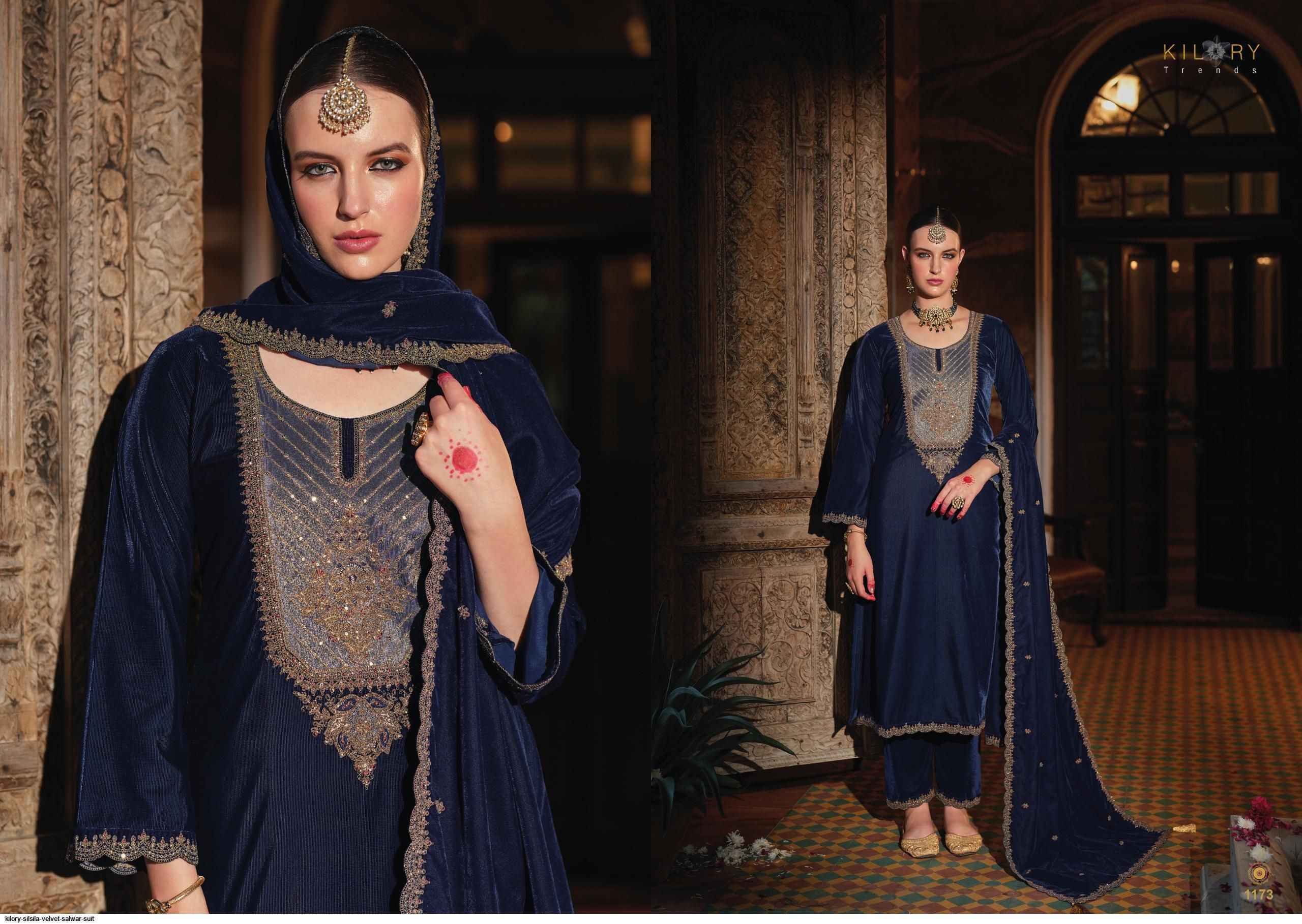 Kilory Trendz Silsila Velvet Dress Material (6 pcs Catalogue)